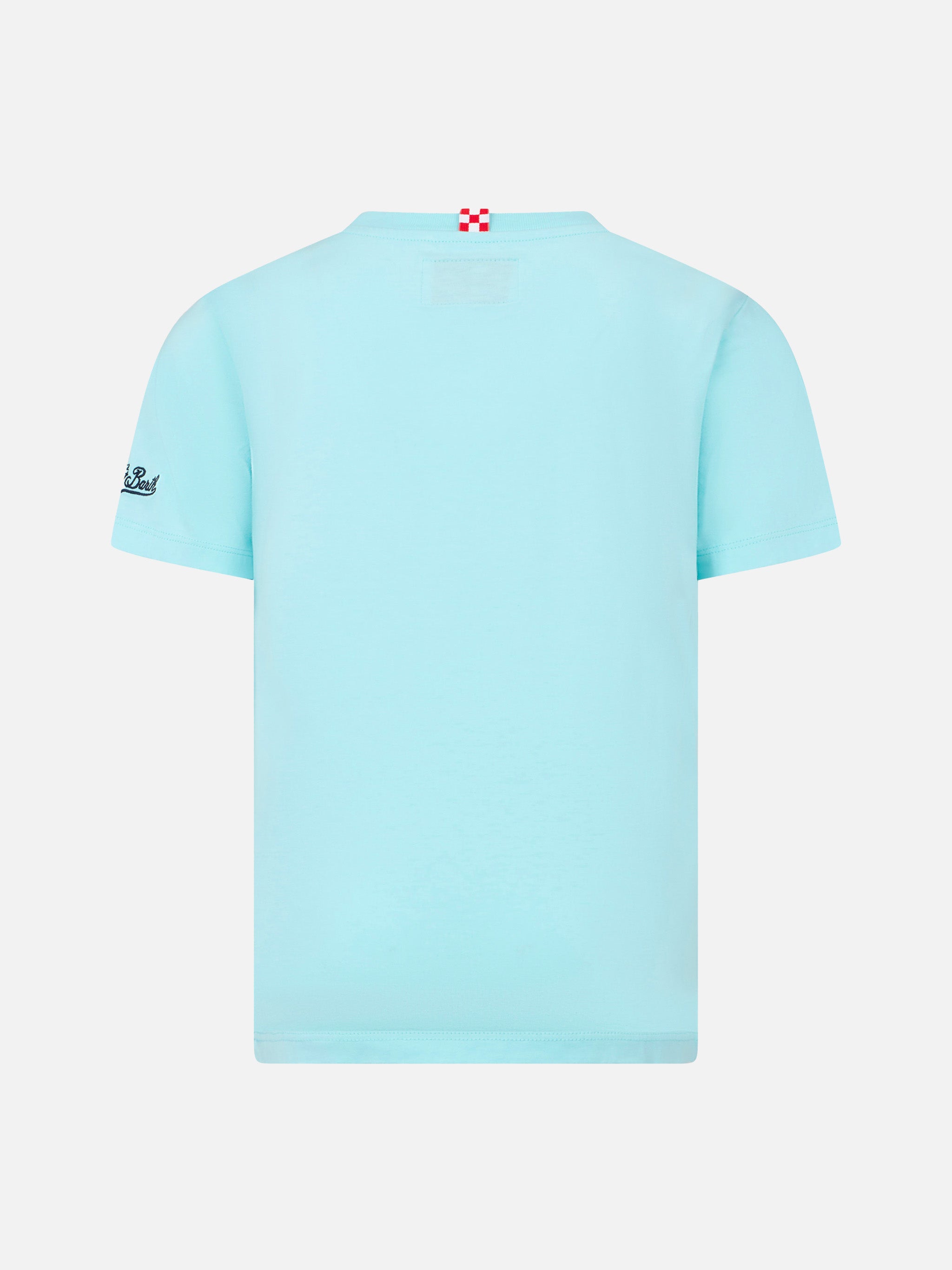 mc2-saint-barth-t-shirt-bambino-cotone-stampa-cartolina-verde-acqua image 3