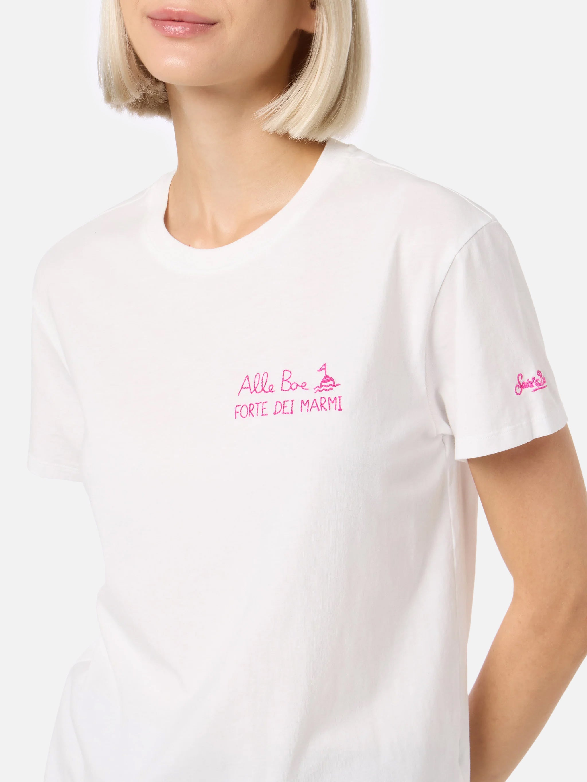 t-shirt-mc2-saint-barth-emilie-in-cotone-bianco-con-stampa-amo-forte-special-edi image 4