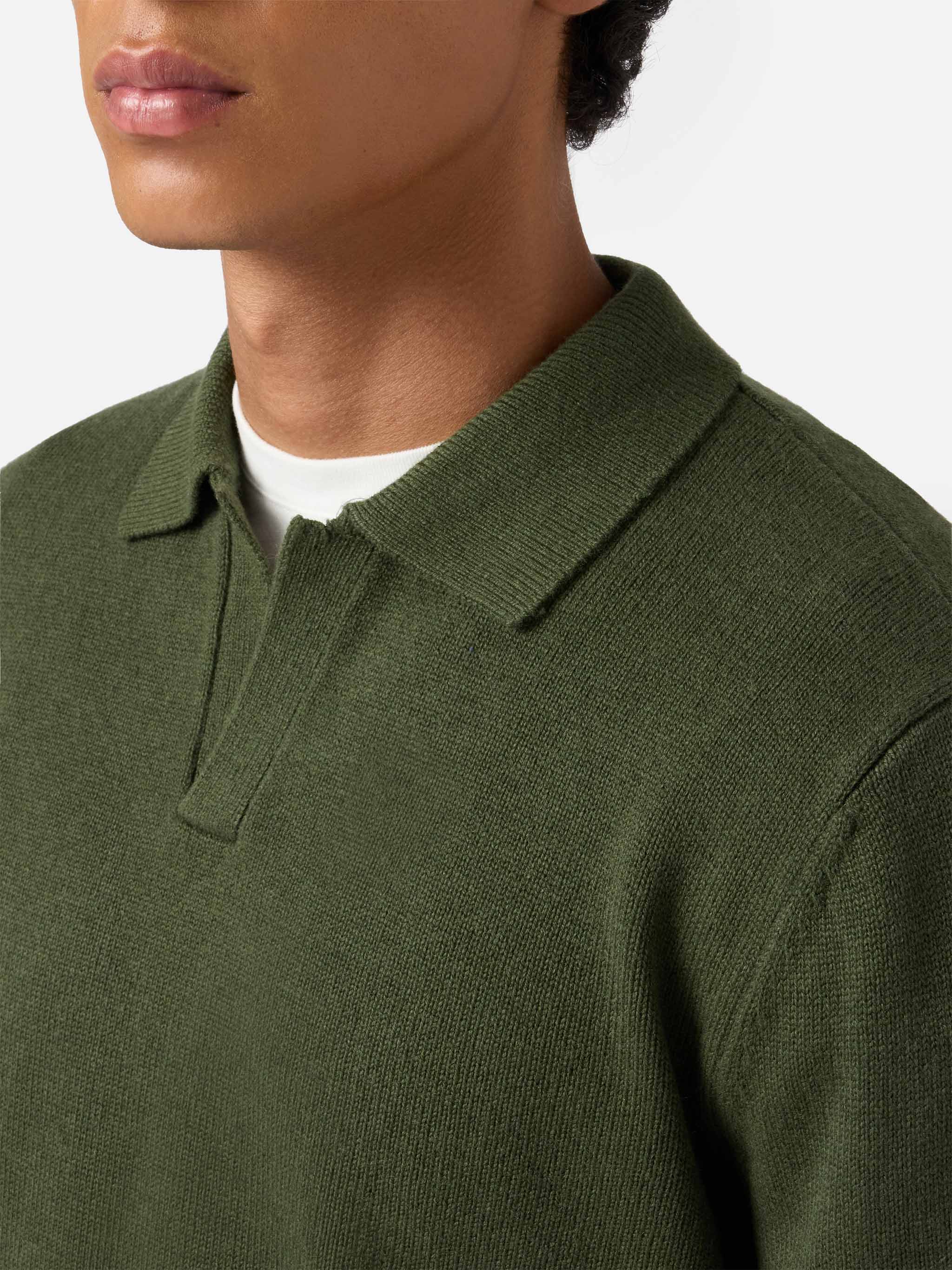 mc2-saint-barth-polo-covent-uomo-in-pura-lana-verde-militare image 2