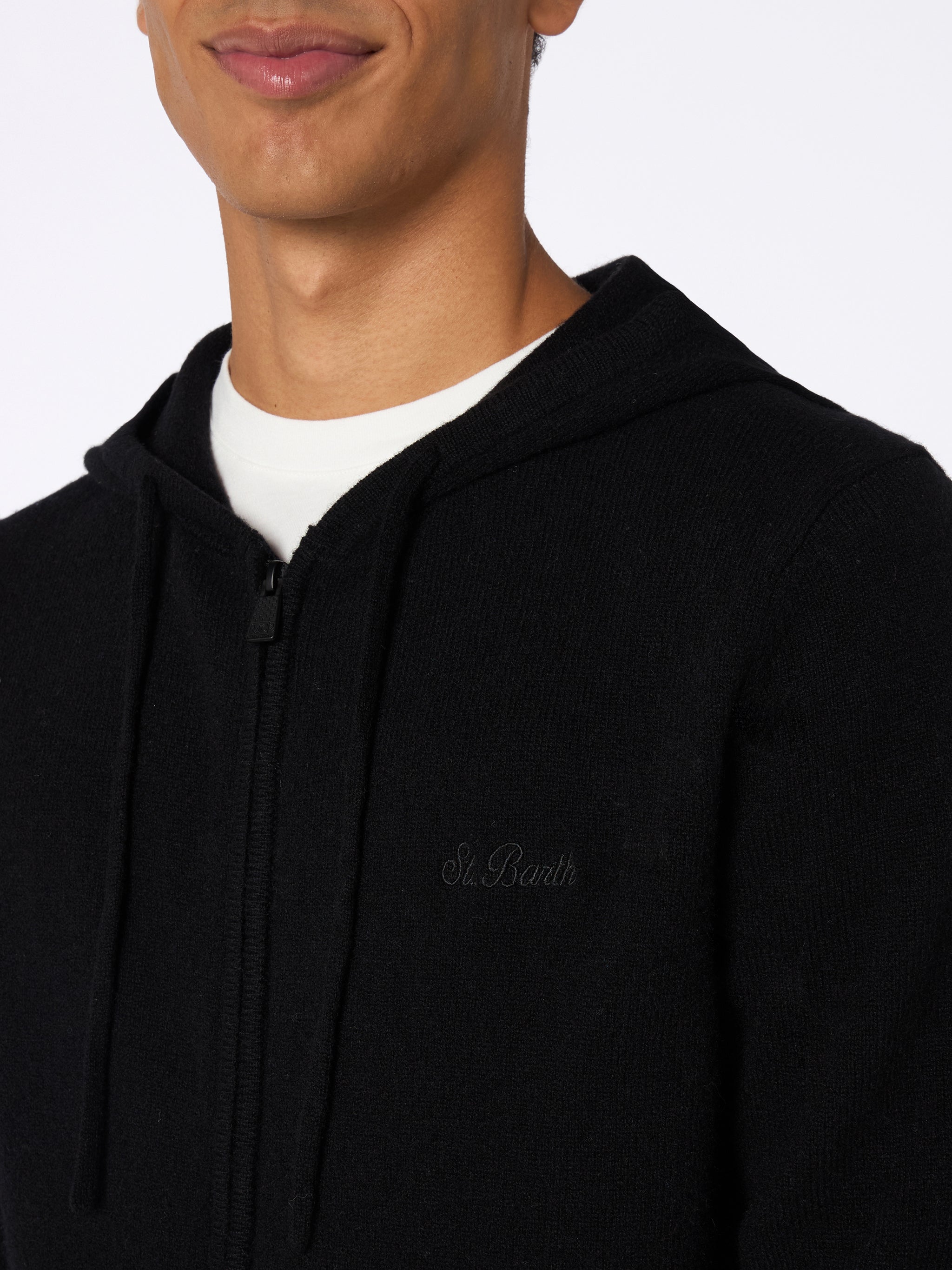 mc2-saint-barth-notting-maglia-uomo-lana-con-cappuccio-nero image 2