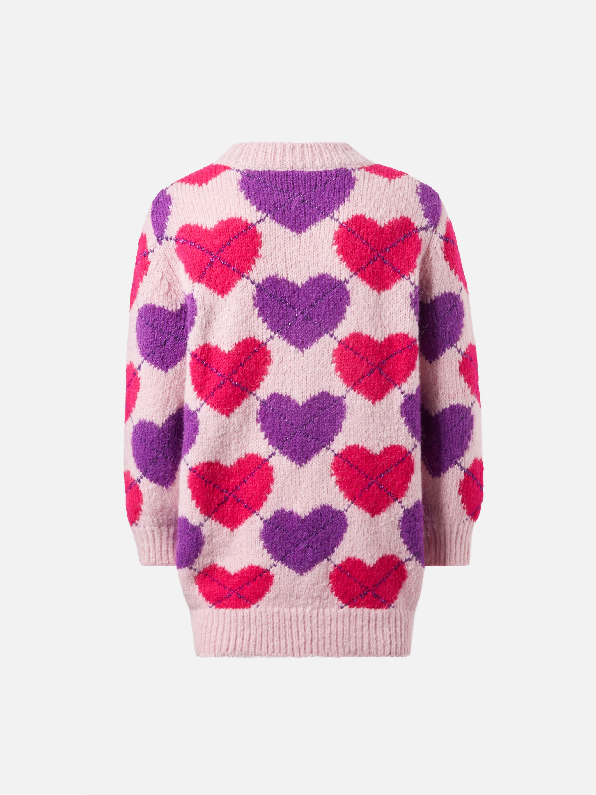 mc2-saint-barth-cutie-soft-abito-bambina-maglia-jacquard-argyle-rosa image 3