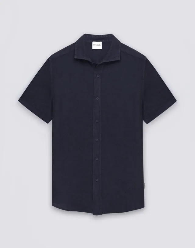 sundek-camicia-uomo-in-lino-a-mezze-maniche-tinto-capo image 1
