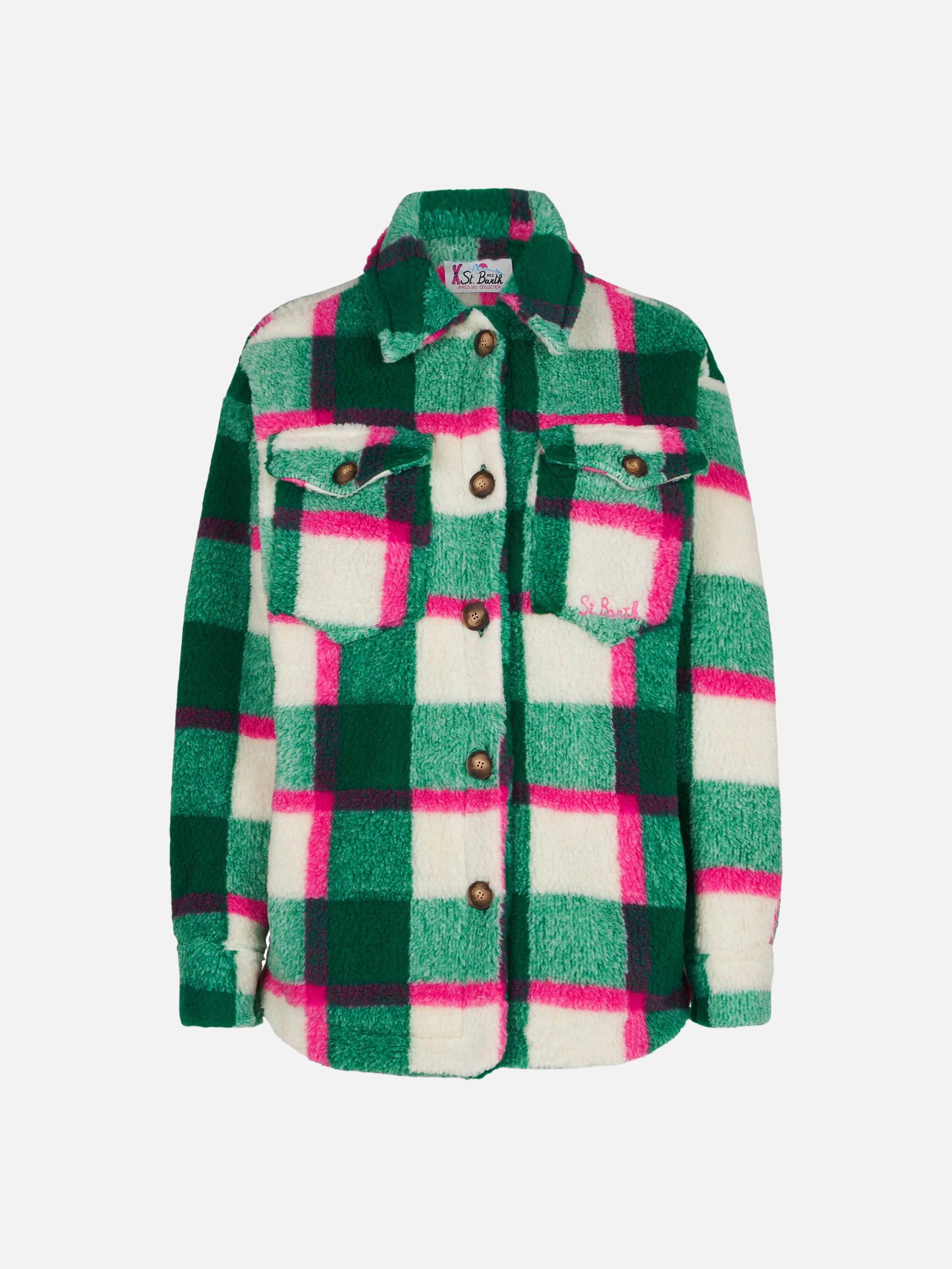 mc2-saint-barth-elys-giacca-overshirt-sherpa-tartan-multicolor image 4
