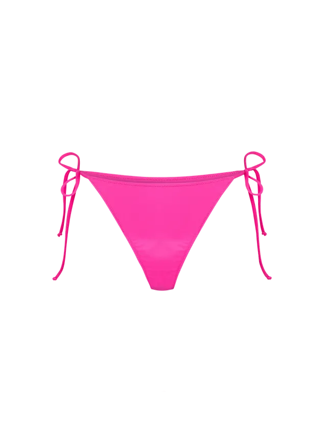 mc2-saint-barth-marielle-slip-mare-donna-fucsia-tinta-unita-con-laccetti image 1