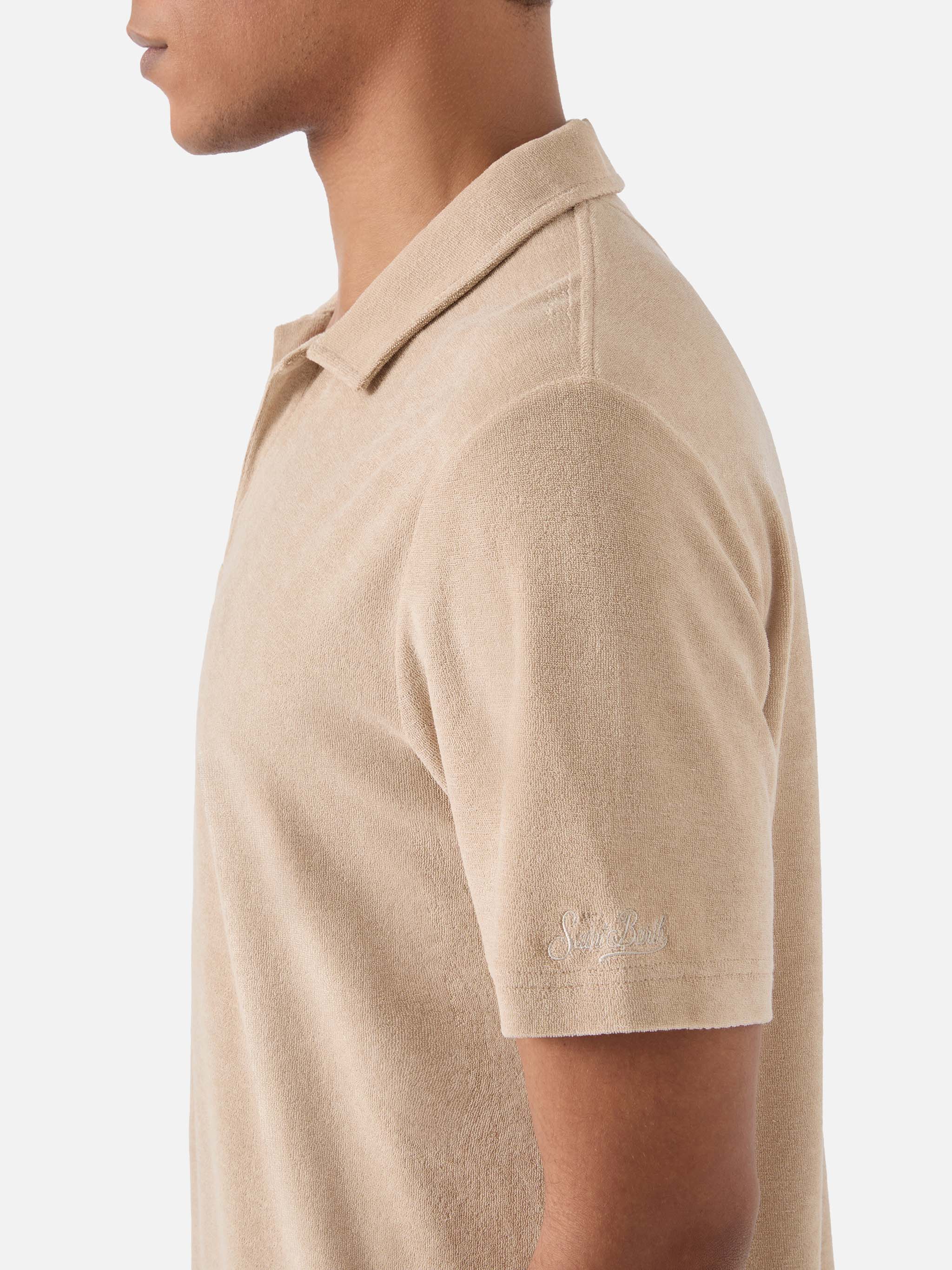 mc2-saint-barth-polo-jeremy-in-cotone-effetto-spugna-beige image 4