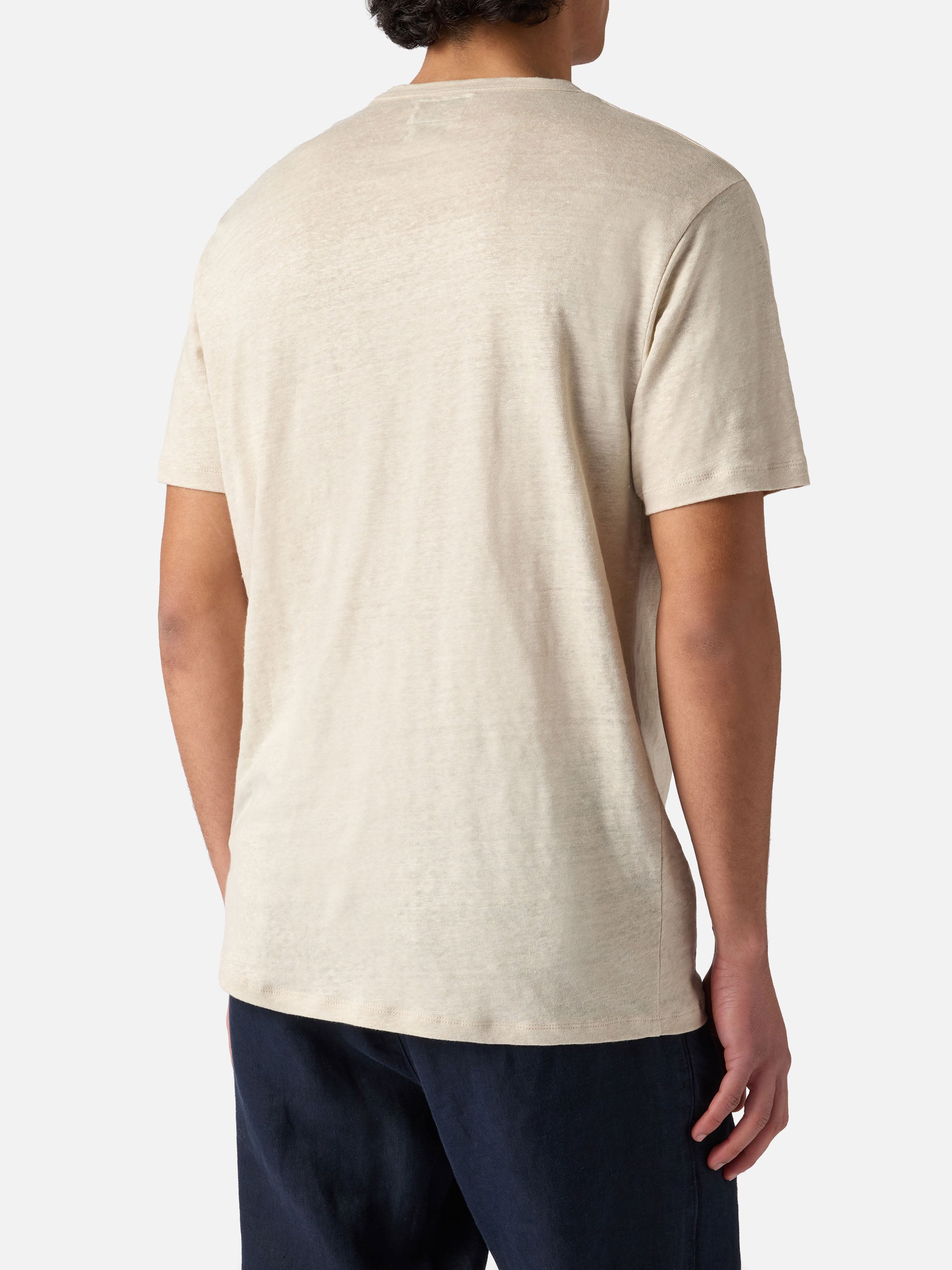 mc2-saint-barth-ecstasea-t-shirt-uomo-in-puro-lino-panna-logo-ricamato image 4