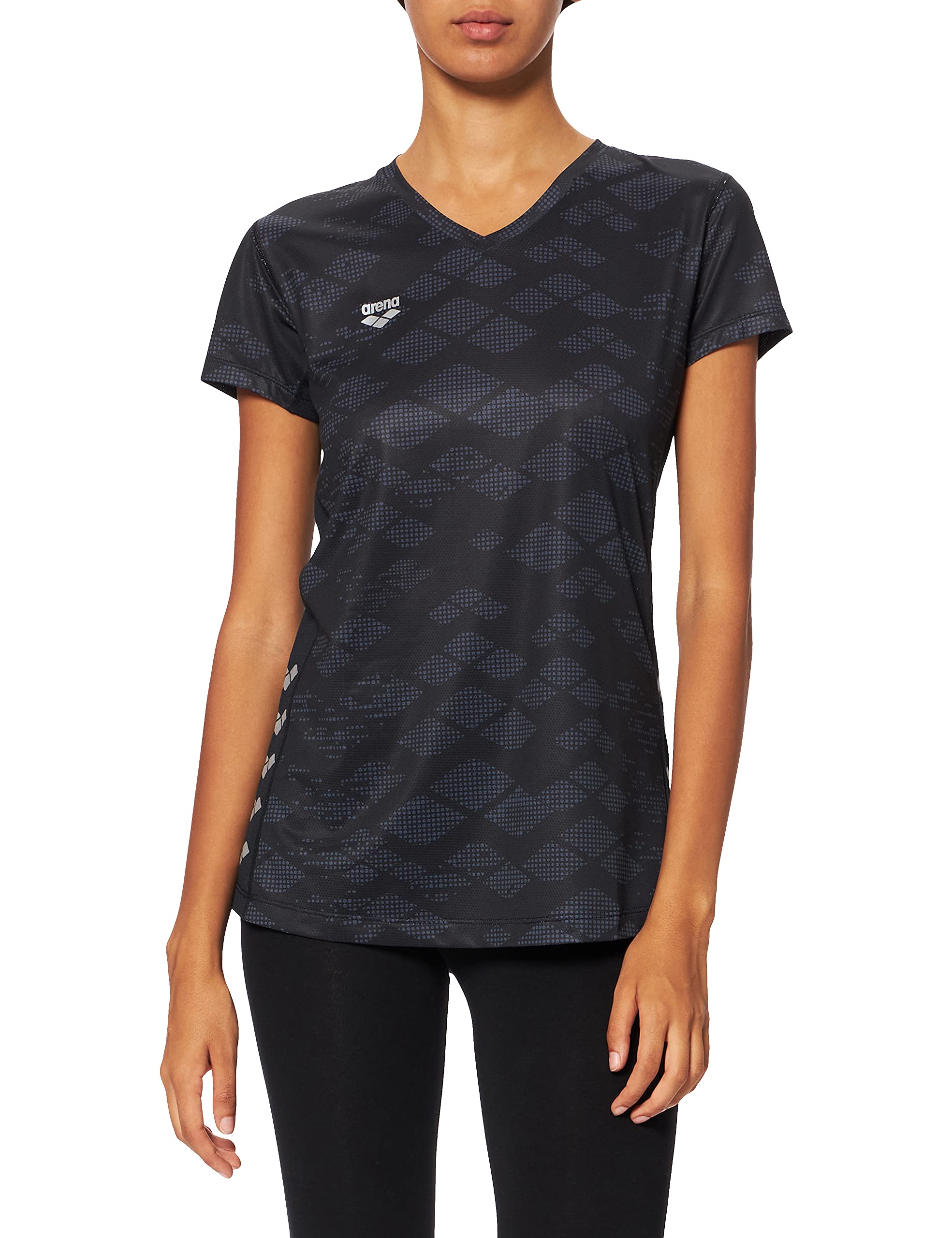 arena-w-run-s-s-mesh-solid-maglietta-running-a-maniche-corte-donna image 1