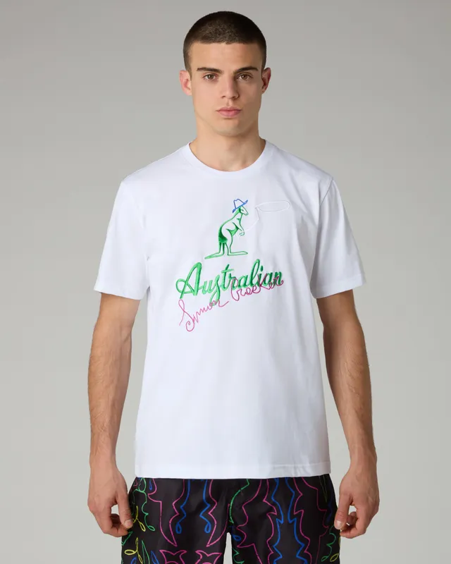 australian-cow-kangoo-t-shirt-simon-cracker-x-australian-t-shirt-in-cotone-bianc image 1