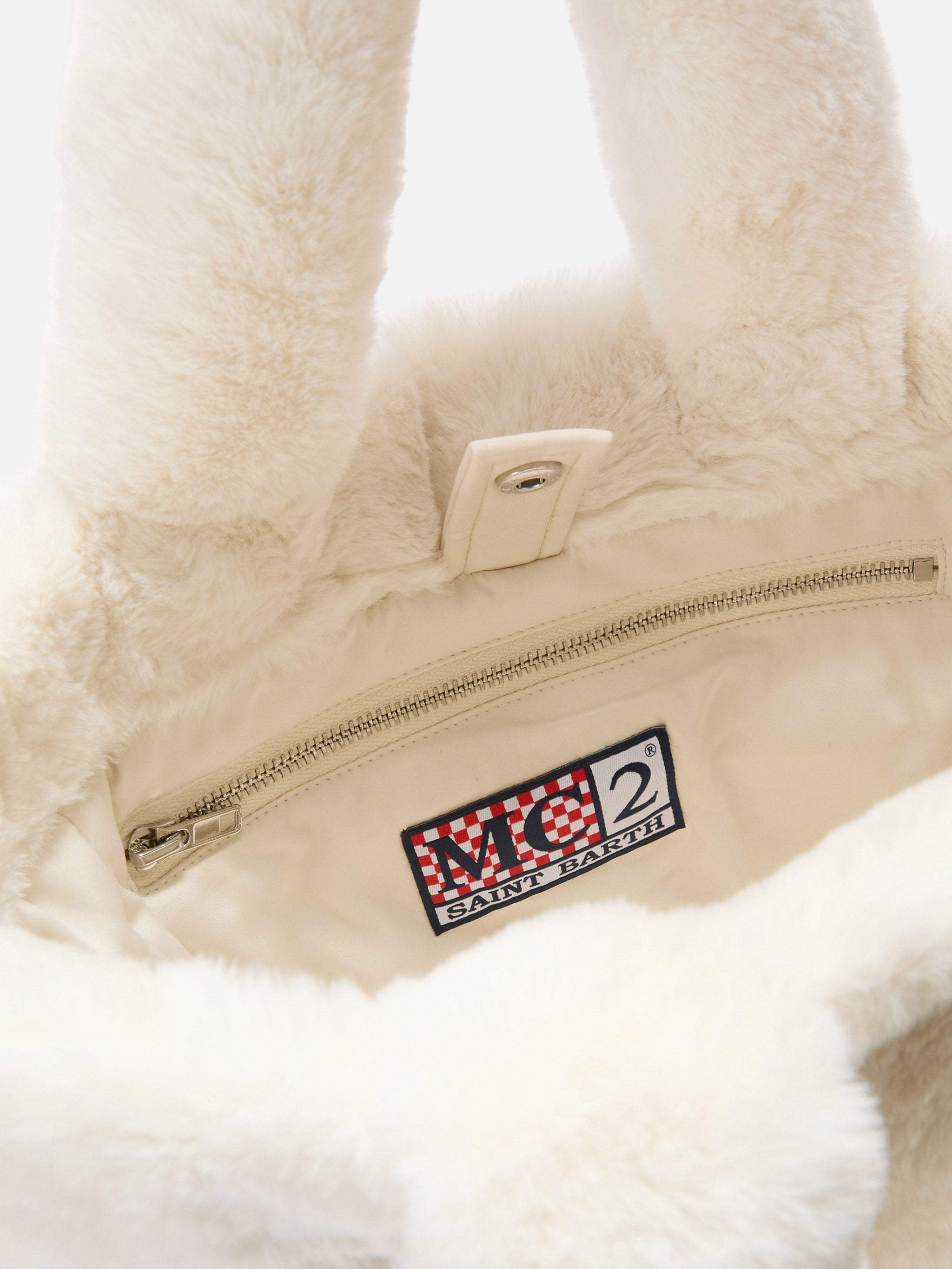 mc2-saint-barth-borsa-a-mano-colette-soft-in-faux-fur-bianco-con-tracolla-removi image 5