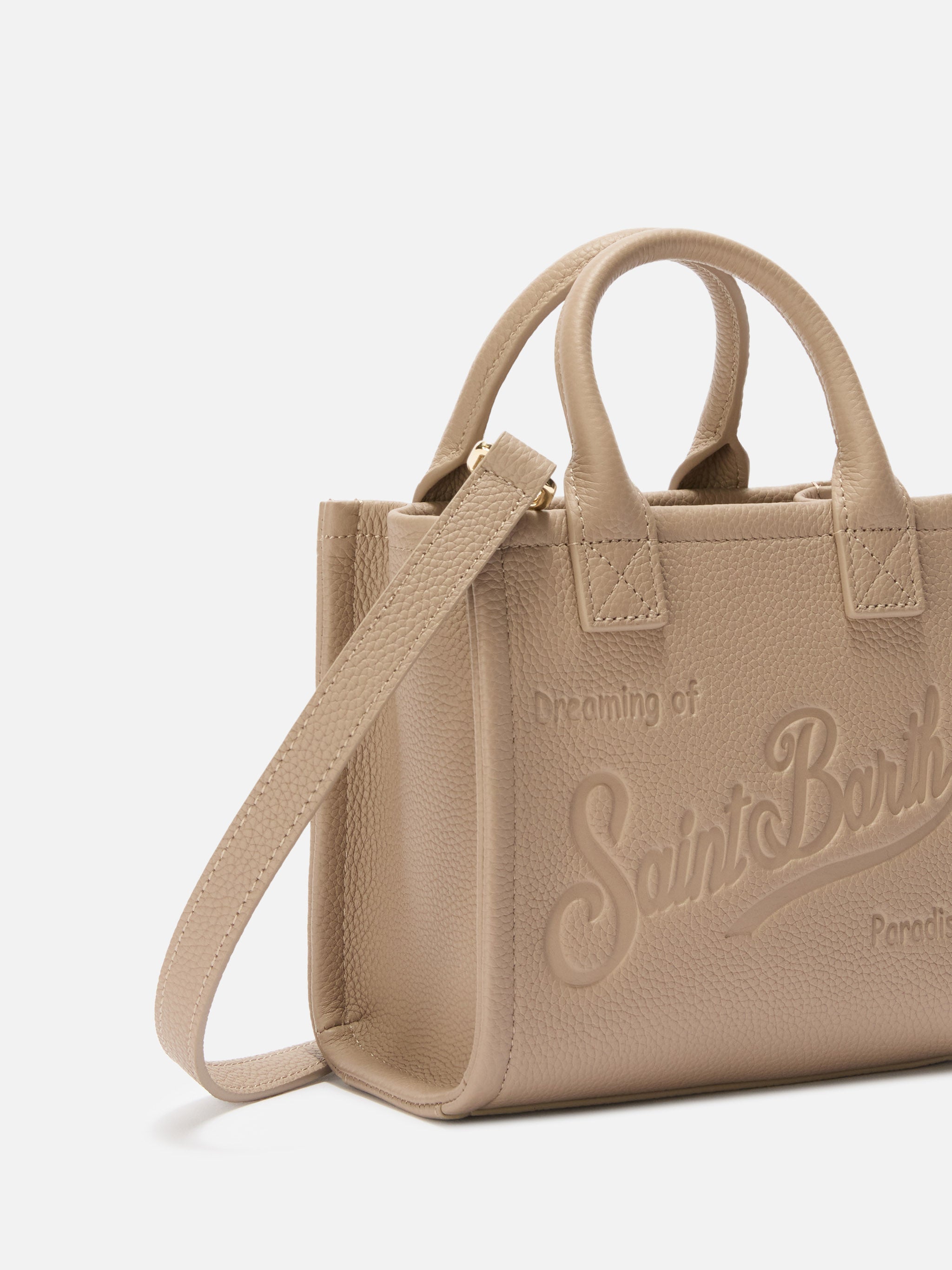mc2-saint-barth-vanity-bag-mini-borsa-a-spalla-in-pelle-martellata-nocciola image 3