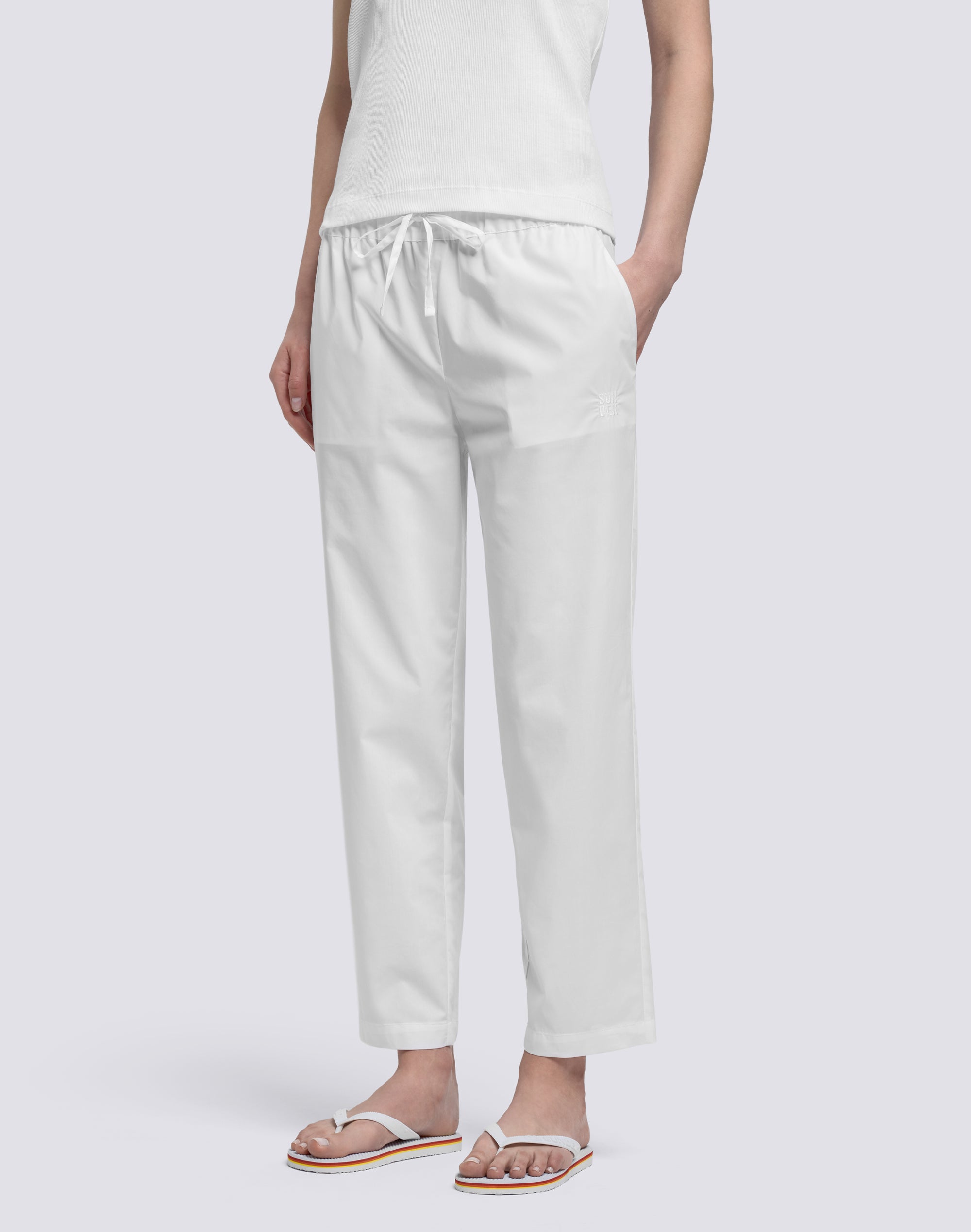 sundek-pipeline-pantaloni-lunghi-donna-a-sigaretta-in-cotone-popeline image 4