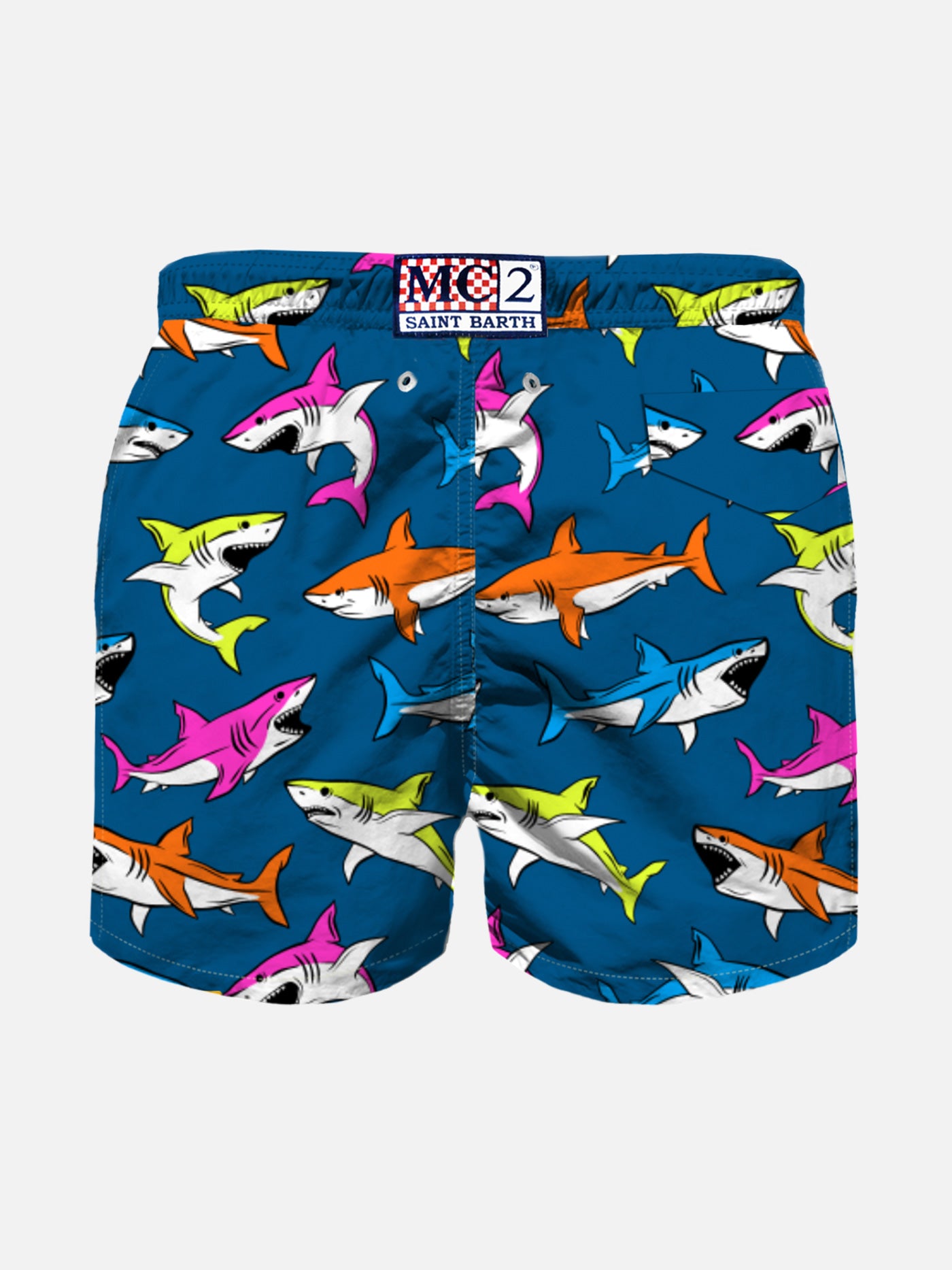 mc2-saint-barth-costume-boxer-bambino-squali-multicolore-blu image 2