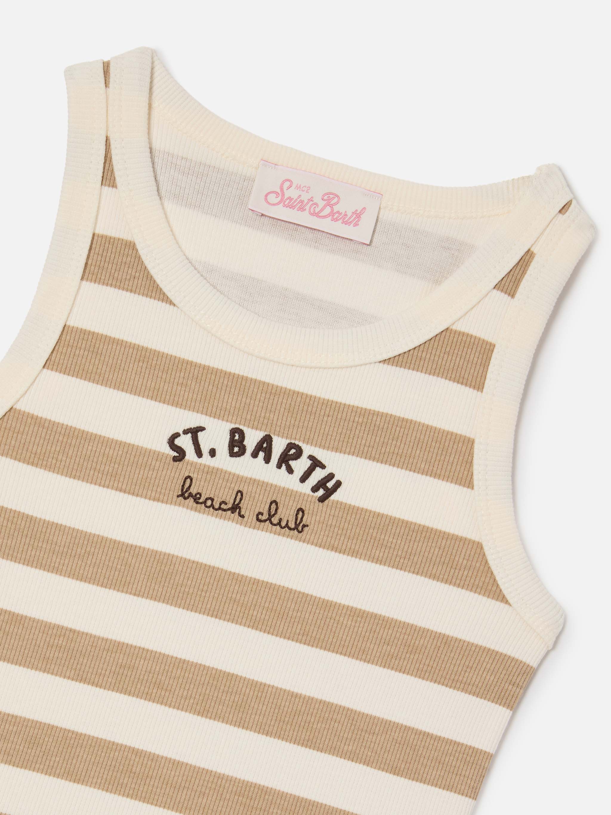 mc2-saint-barth-top-blue-jr-bambina-rigato-beige-bianco image 2
