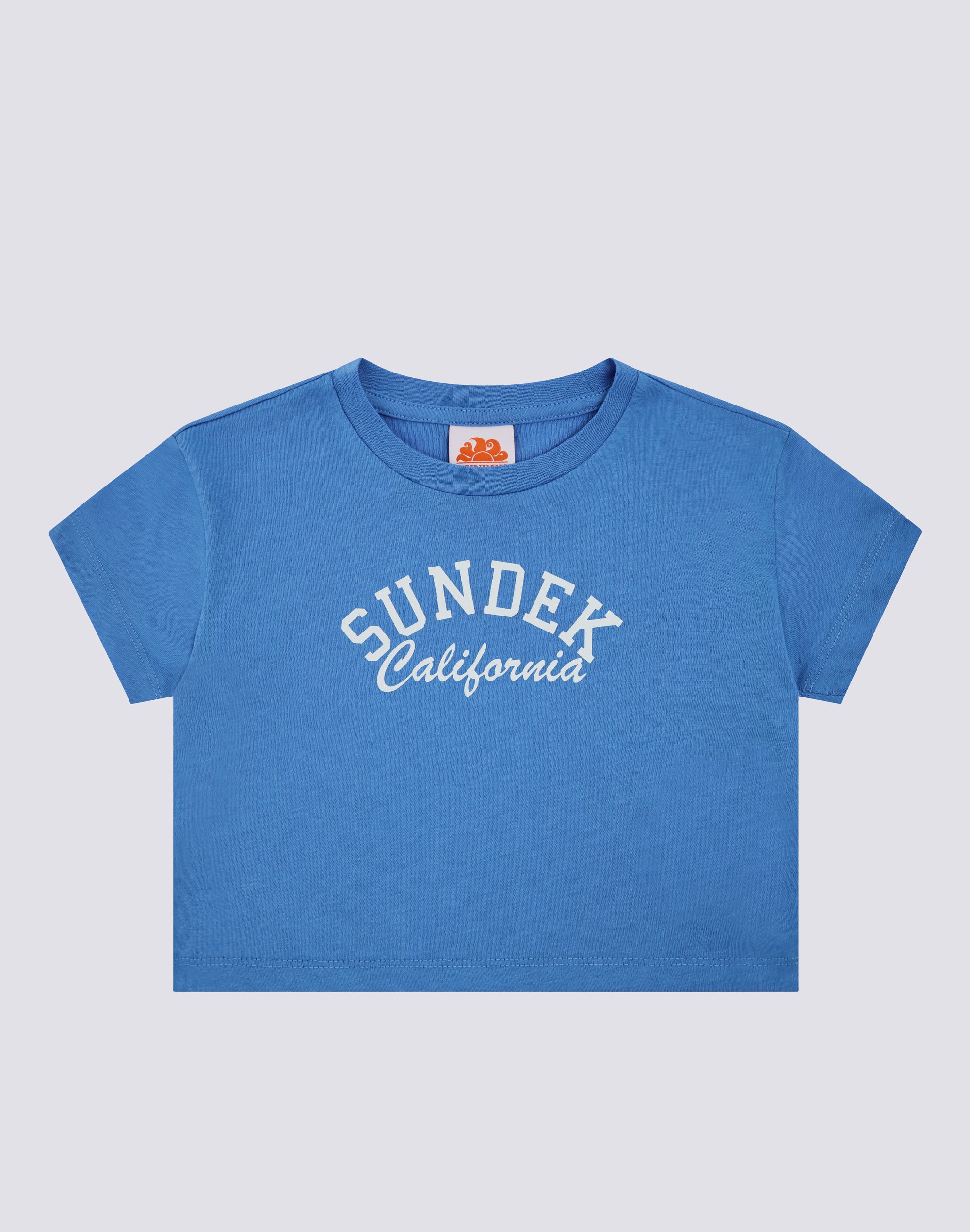 sundek-goldenwave-mini-t-shirt-crop-bambina-stile-vintage-sundek-california image 1