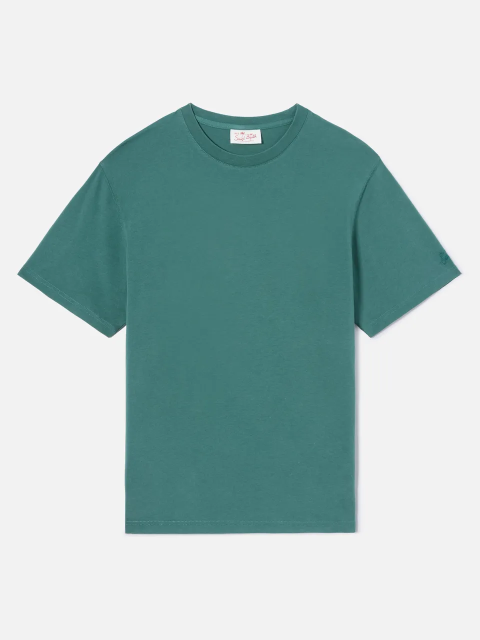 mc2-saint-barth-dover-t-shirt-uomo-verde-in-cotone-con-ricamo-logo image 1