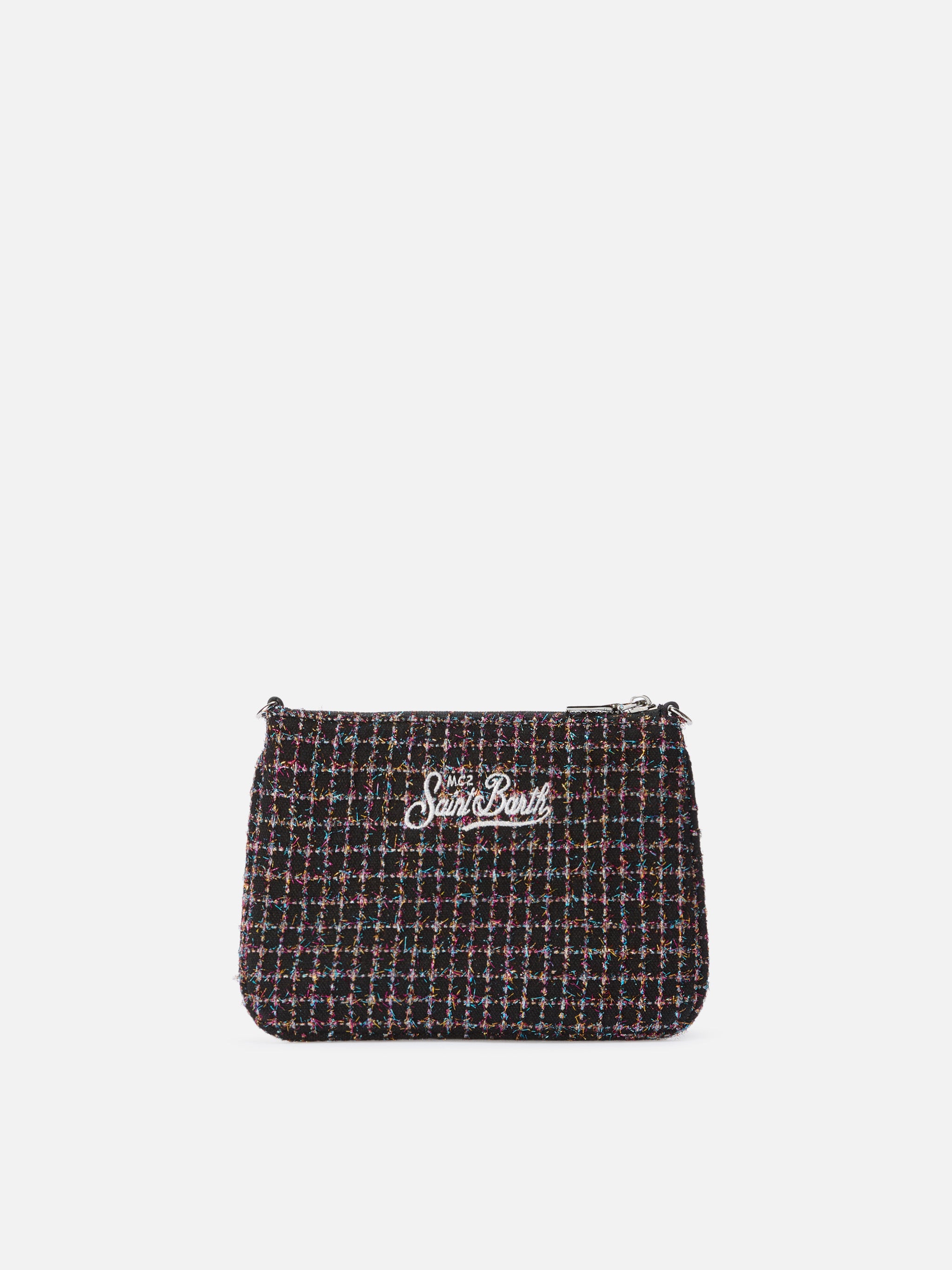 mc2-saint-barth-parisienne-mini-tweed-borsetta-a-spalla-nera-shiny image 4