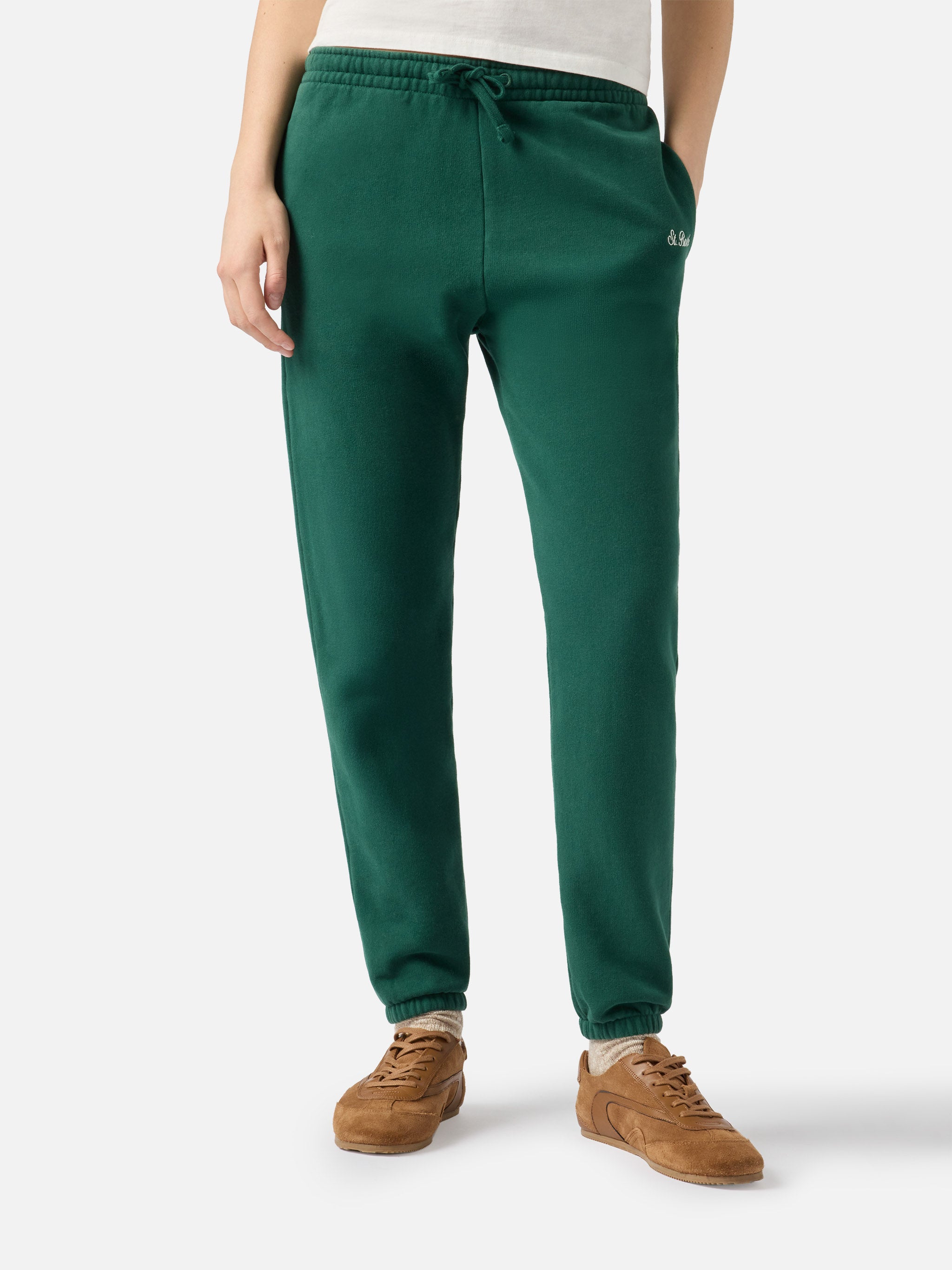 mc2-saint-barth-odalys-pantaloni-donna-felpa-cotone-verde-british image 2