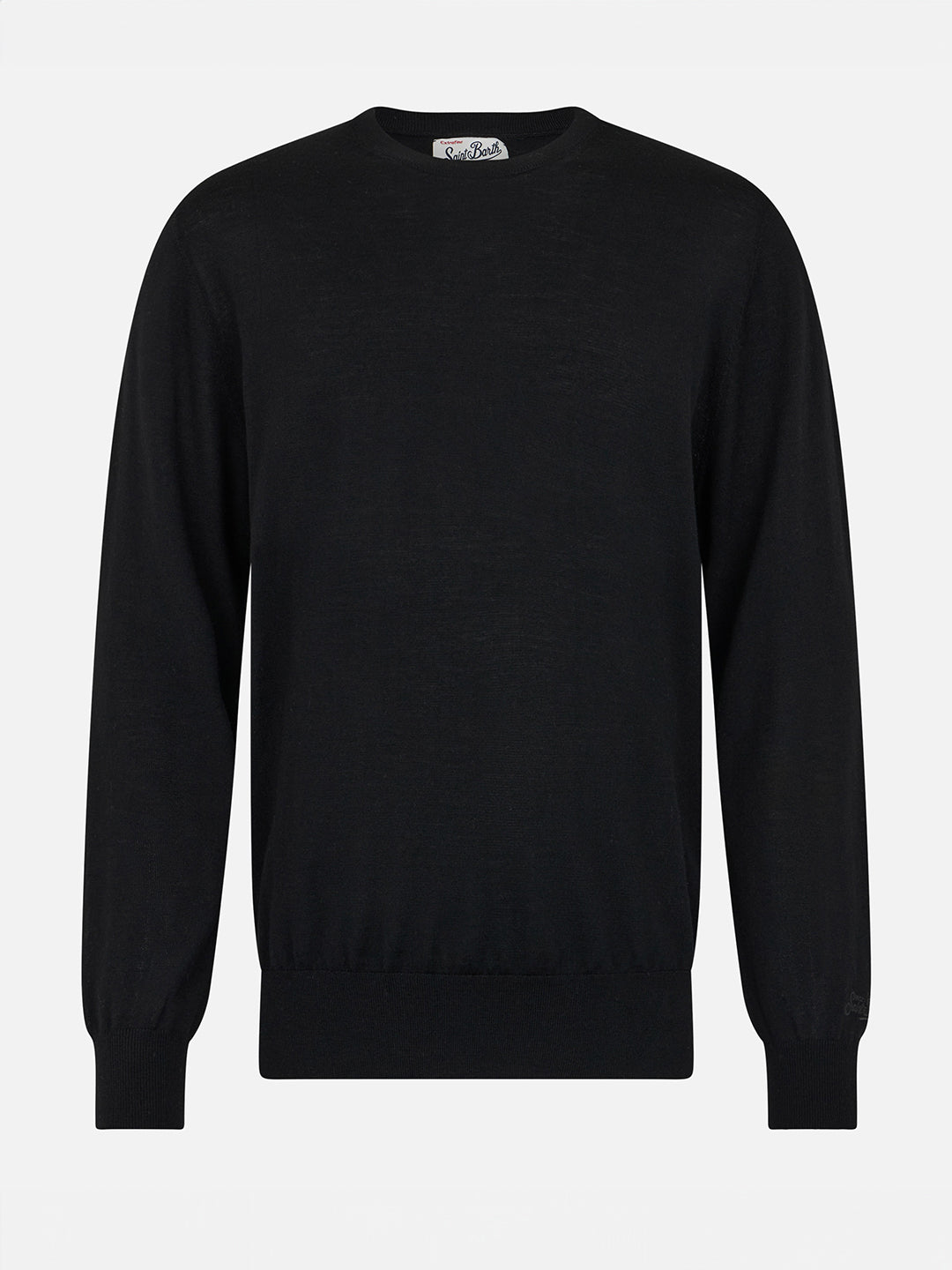 mc2-saint-barth-regent-maglione-uomo-girocollo-100-lana-merino-nero image 4