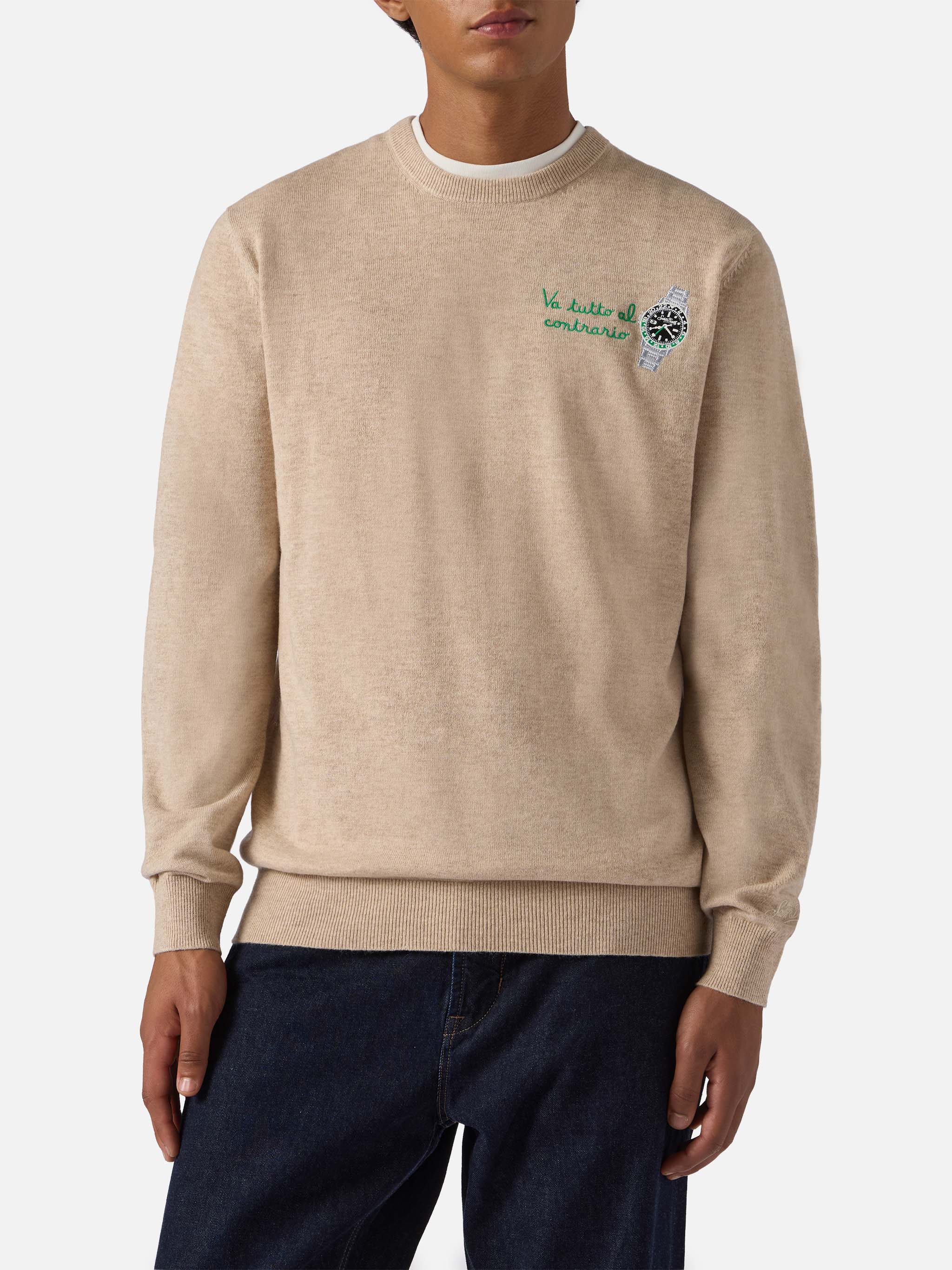 mc2-saint-barth-heron-light-maglione-uomo-beige-va-tutto-al-contrario image 2