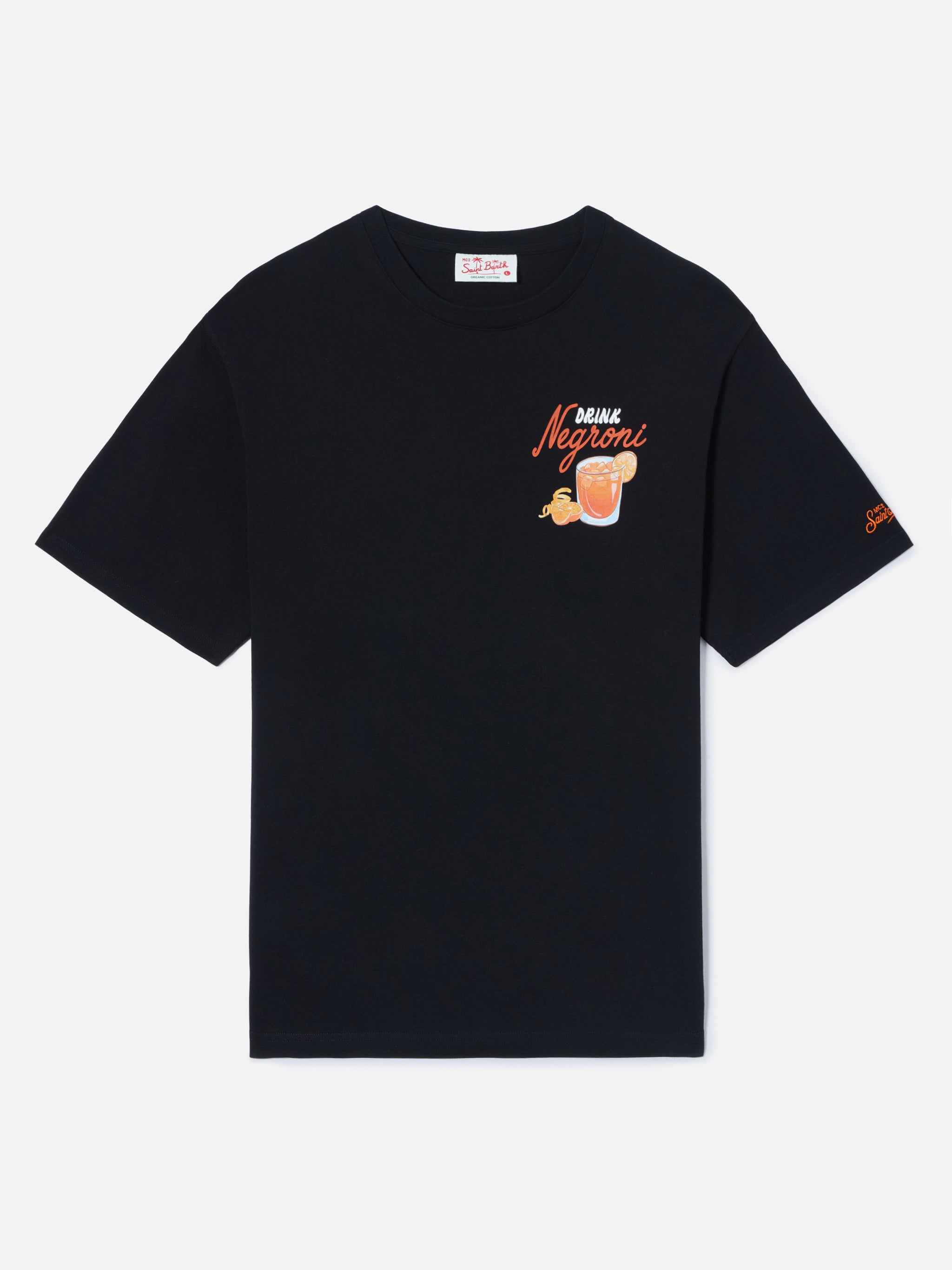 t-shirt-portland-nera-con-illustrazione-negroni-drink-mc2-saint-barth image 5