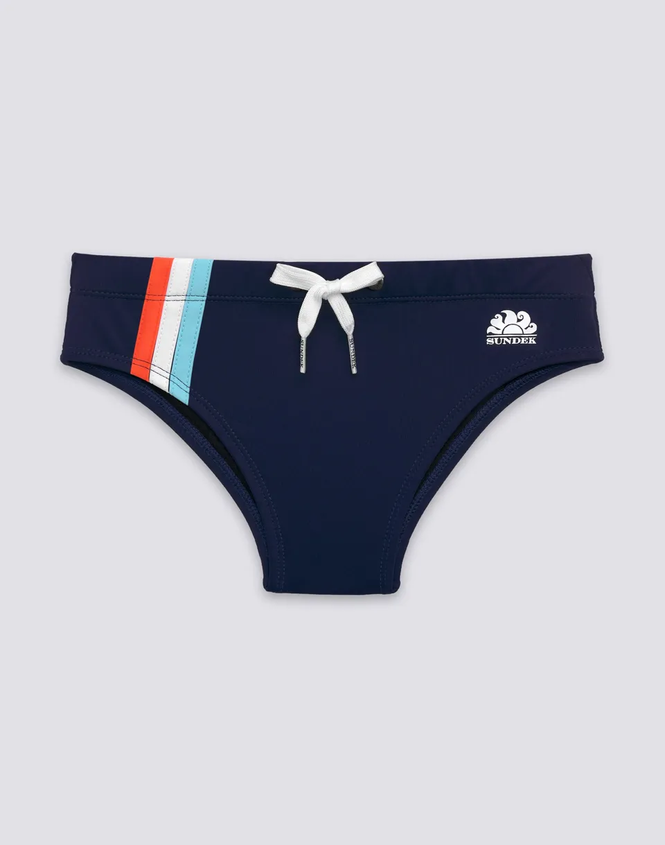 sundek-slip-mare-bambino-con-tricolore-in-nylon-econyl-rigenerato image 1