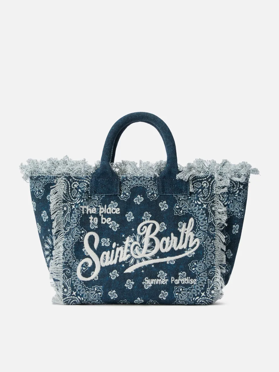 mc2-saint-barth-borsa-colette-canvas-azzurro-stampa-bandana-con-frange image 1