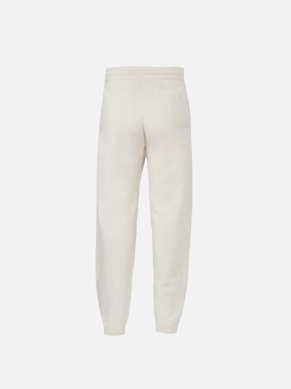 mc2-saint-barth-pantaloni-jogger-bambina-in-maglia-bianco-sporco image 2