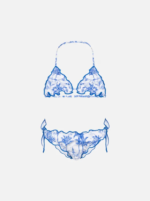 mc2-saint-barth-cris-bikini-a-triangolo-bambina-toile-de-jouy-bluette-bianco image 1