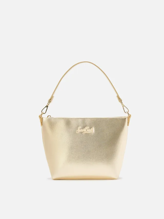 mc2-saint-barth-borsa-aline-bag-in-pelle-laminata-oro-con-due-tracolle-removibil image 1