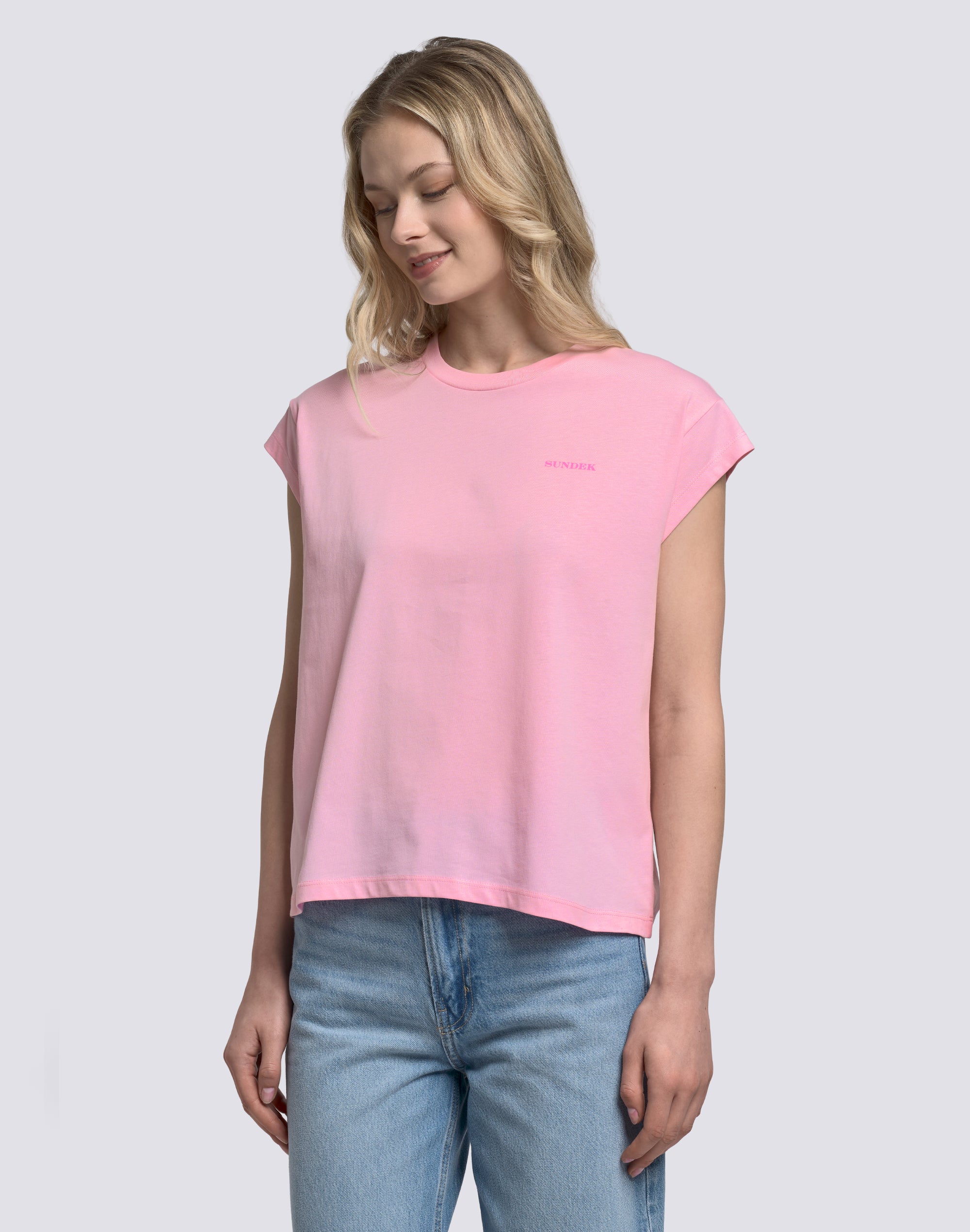 sundek-t-shirt-donna-stampa-degrad-top-boxy-goldenwave image 5