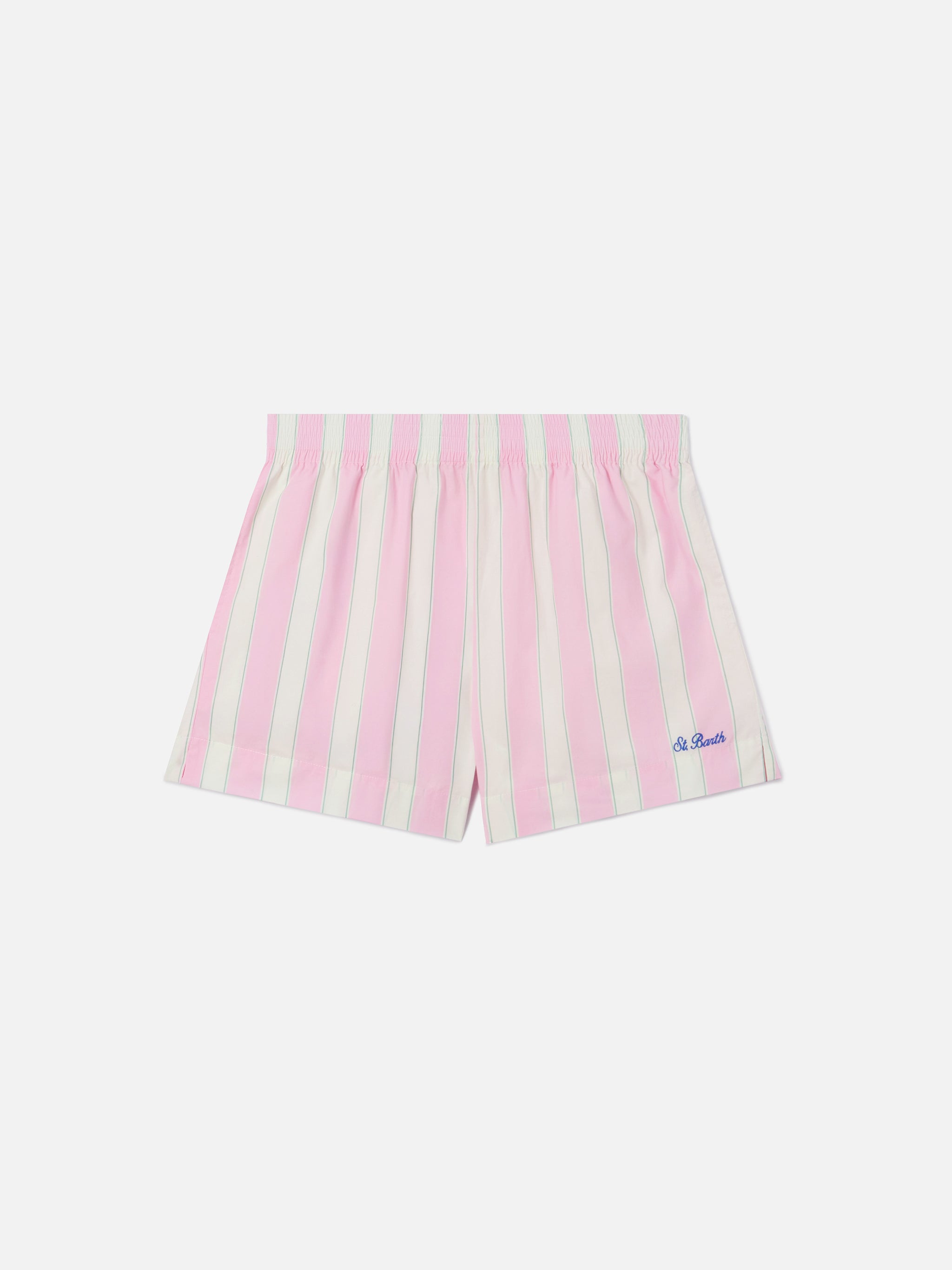 mc2-saint-barth-meave-shorts-donna-cotone-rigato-rosa-vita-elastica image 5