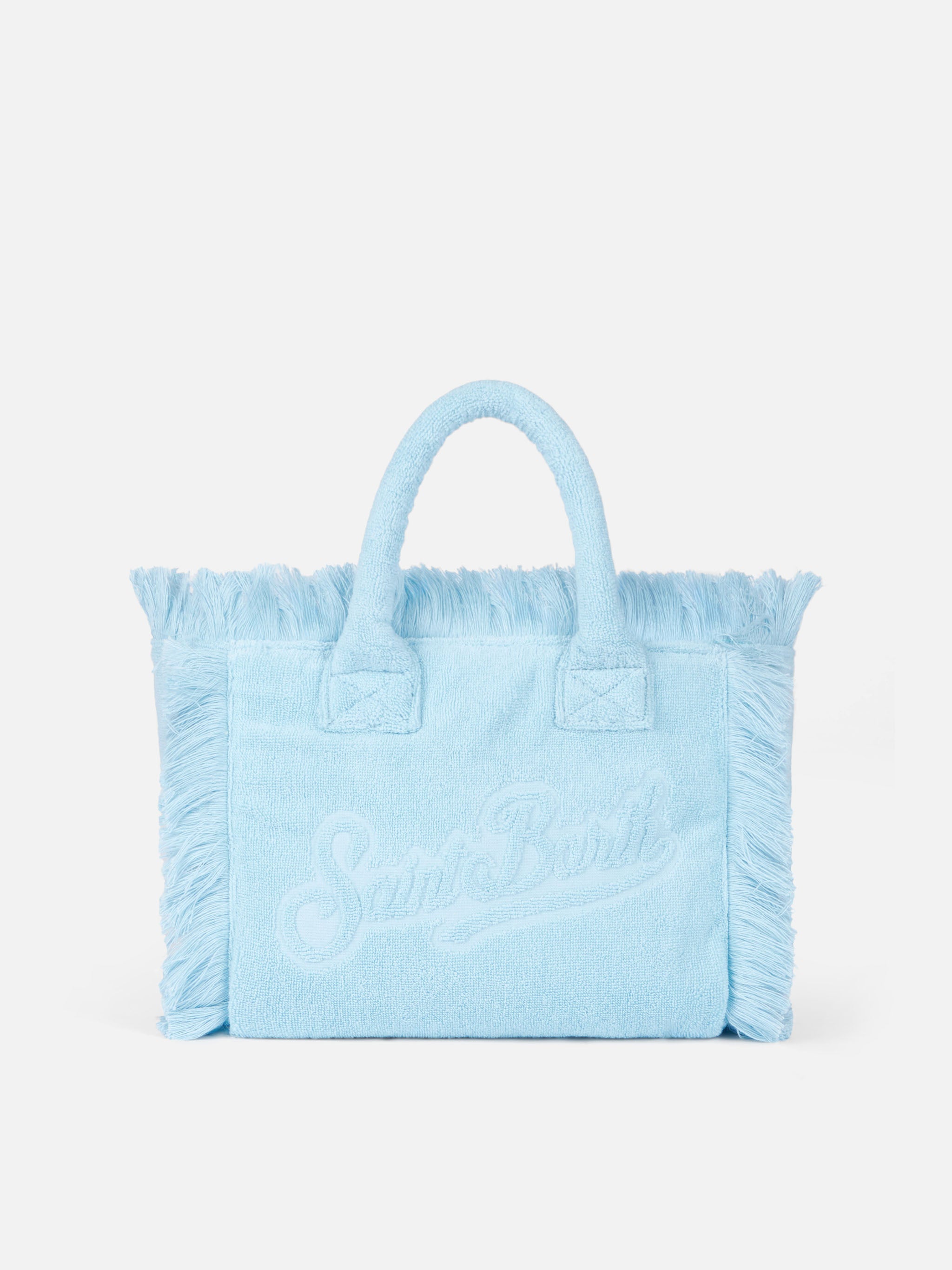 mc2-saint-barth-borsa-colette-in-spugna-azzurra-con-logo-in-rilievo image 1