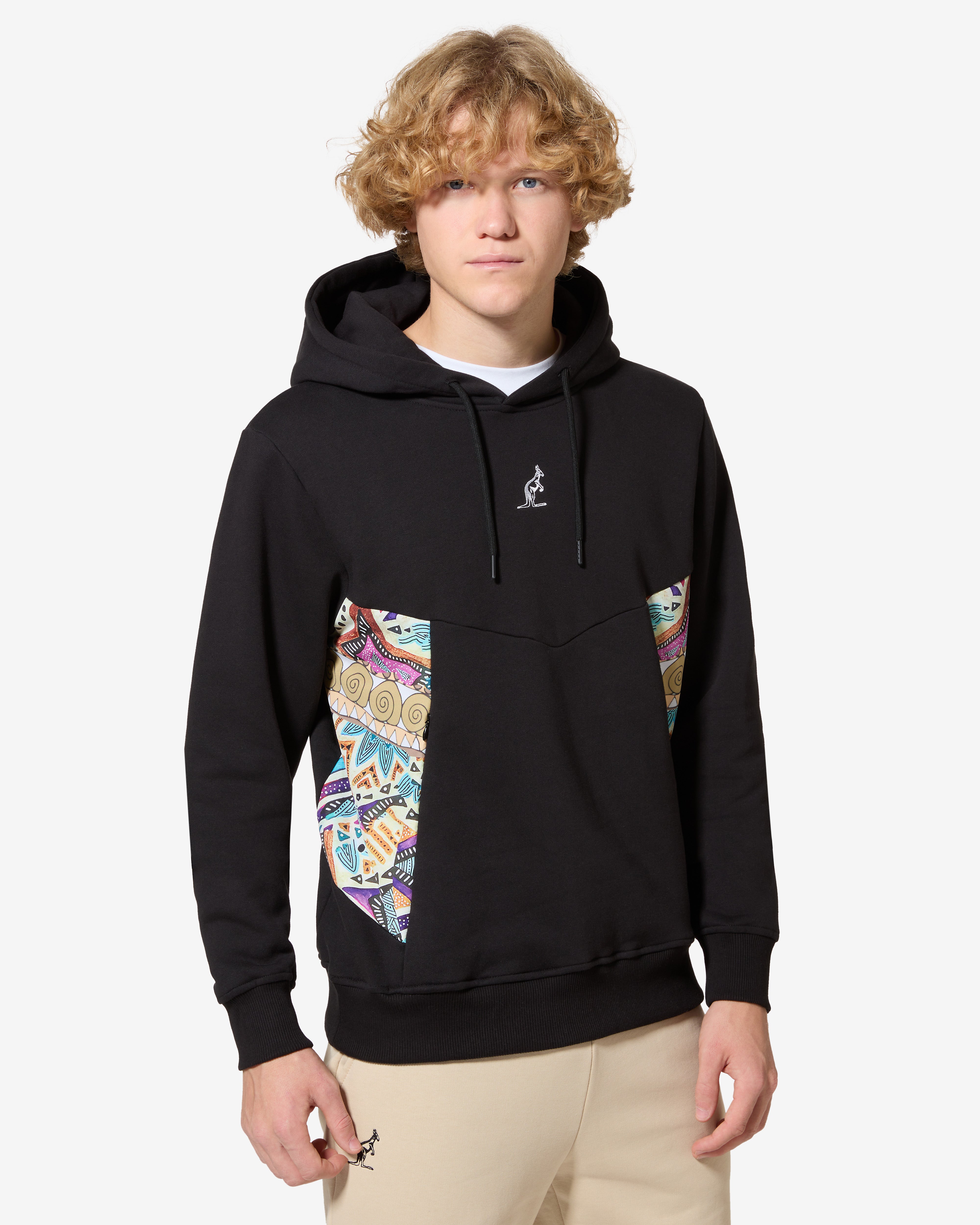 australian-archive-tribal-hoodie-felpa-con-cappuccio-nera image 1