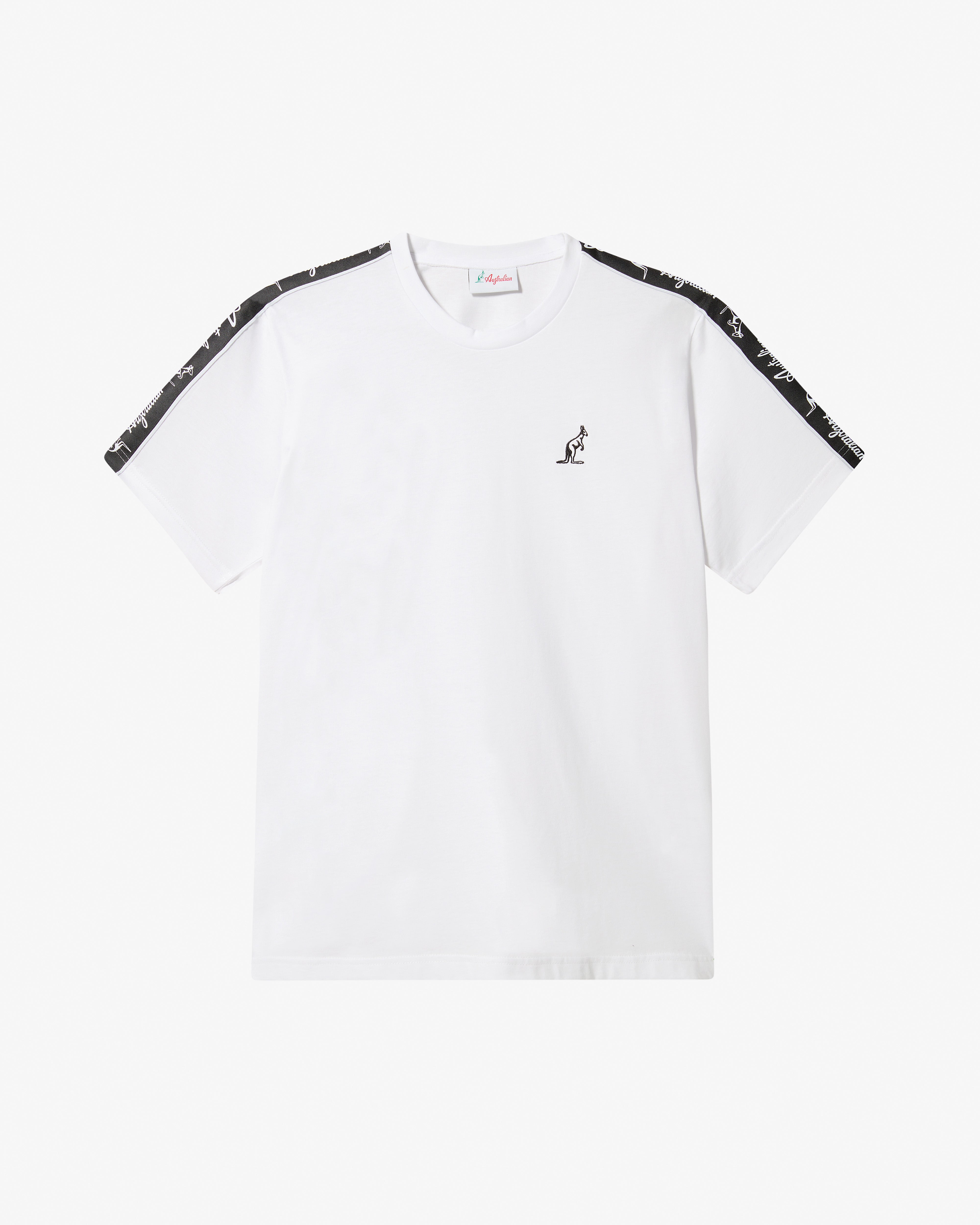 australian-tape-t-shirt-bianca-t-shirt-cotone-regular-fit-logo-ricamato image 5