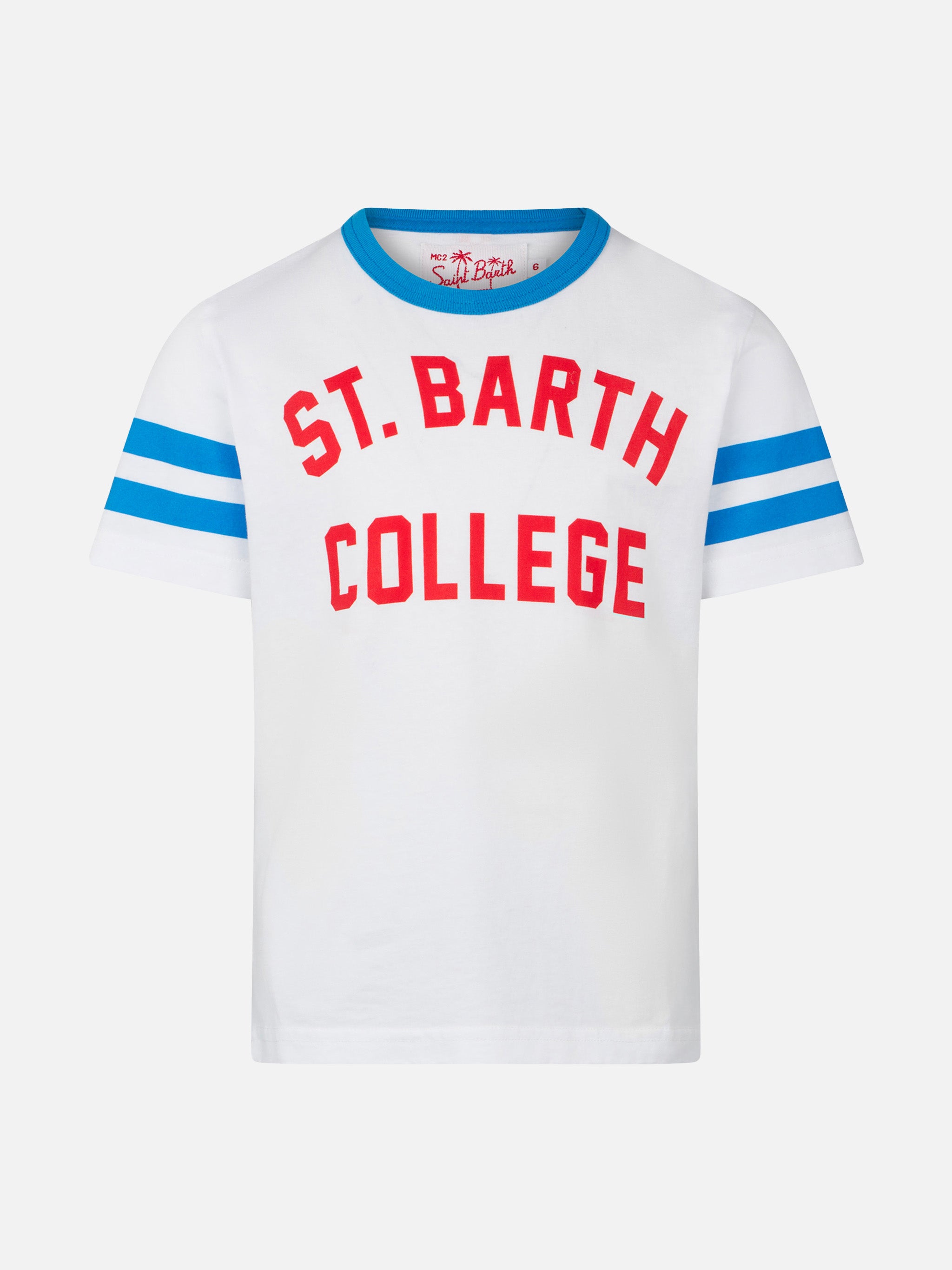 mc2-saint-barth-t-shirt-bambino-cotone-st-barth-college-bianca image 1