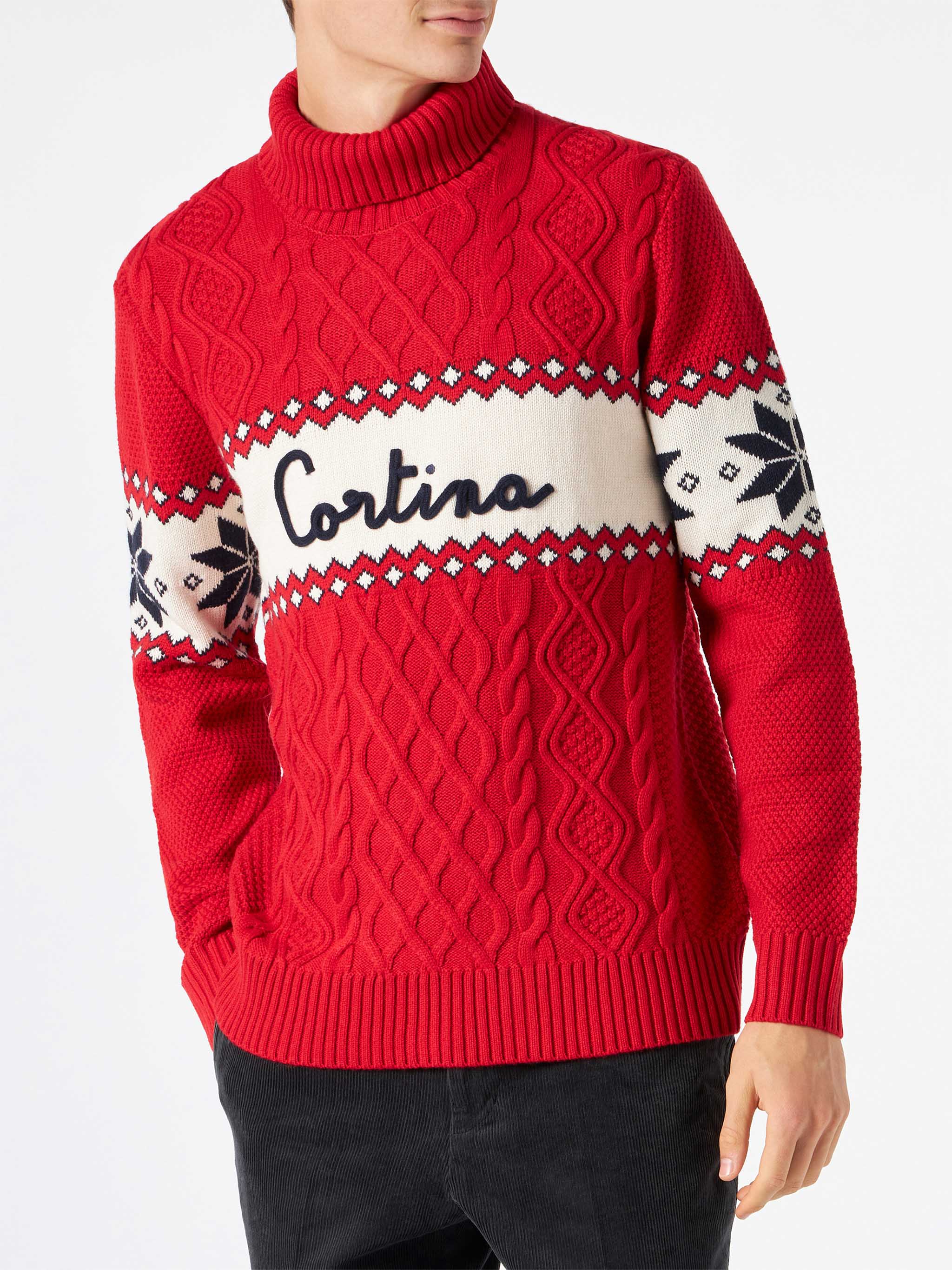 mc2-saint-barth-maglione-mezzo-collo-alto-cortina-rosso-uomo image 2