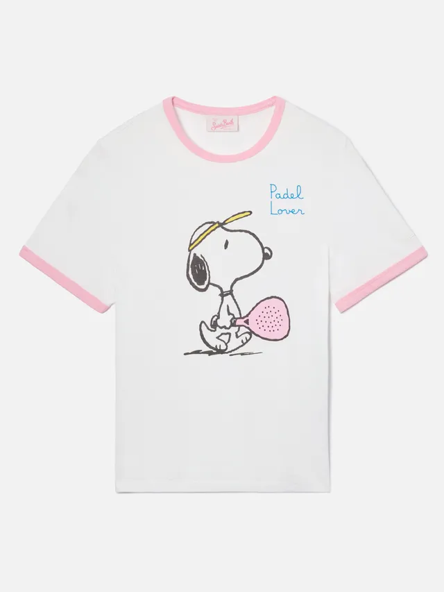 mc2-saint-barth-t-shirt-emilie-string-bianca-snoopy-padel-lover-special-edition image 1