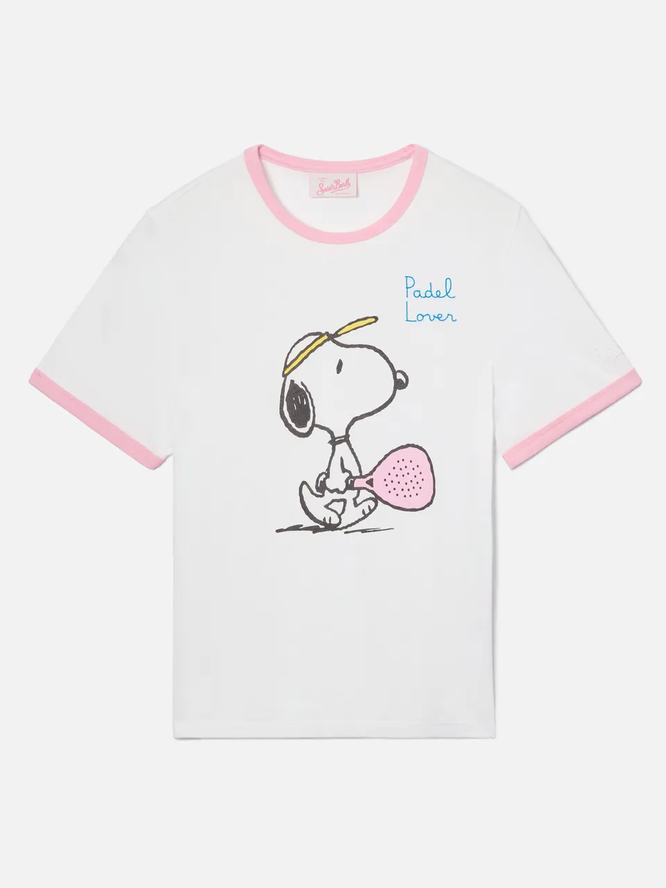 mc2-saint-barth-t-shirt-emilie-string-bianca-snoopy-padel-lover-special-edition image 1