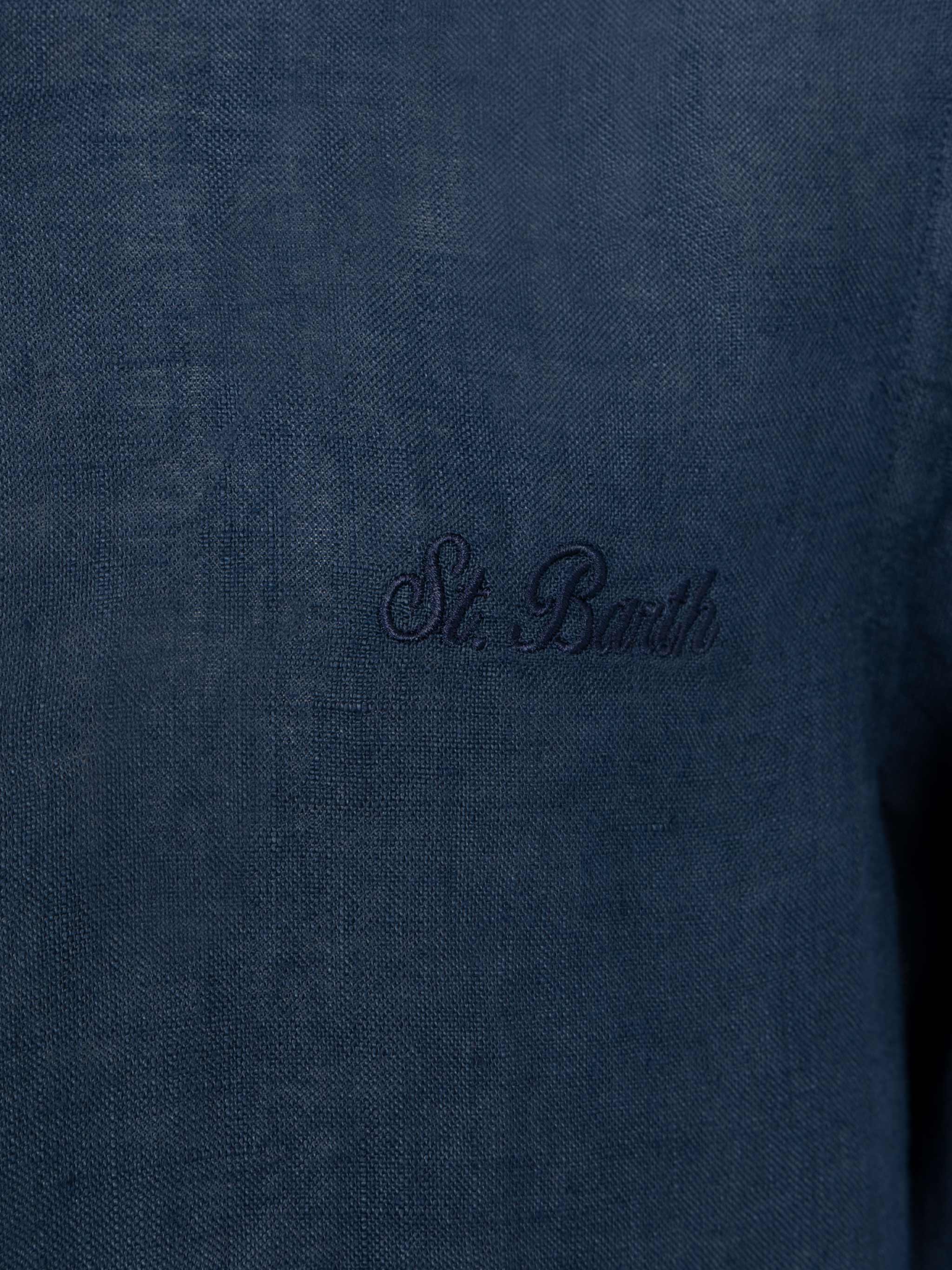 mc2-saint-barth-camicia-agnes-in-lino-blu-navy-per-bambini image 3