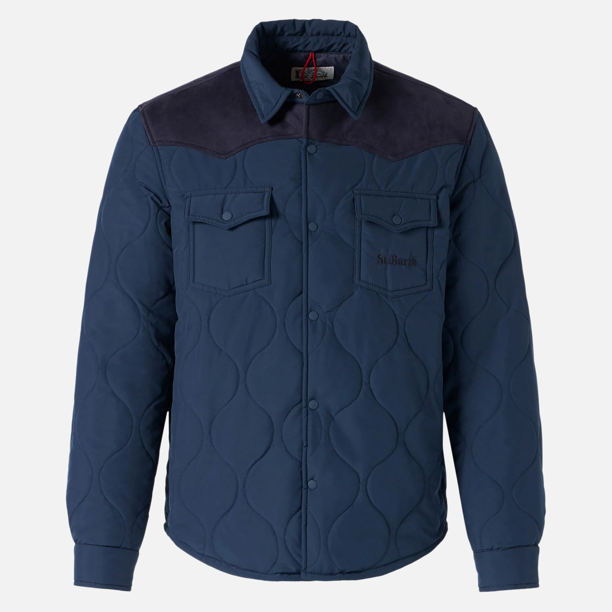 mc2-saint-barth-giacca-chalet-tex-uomo-blu-navy-effetto-suede-imbottita image 4