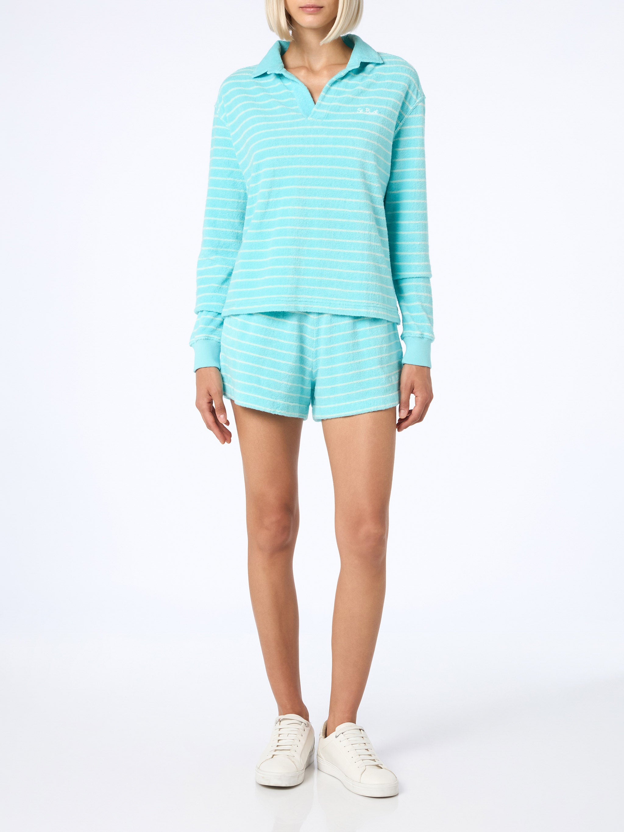 mc2-saint-barth-magda-felpa-spugna-a-righe-azzurro-chiaro-oversize image 5