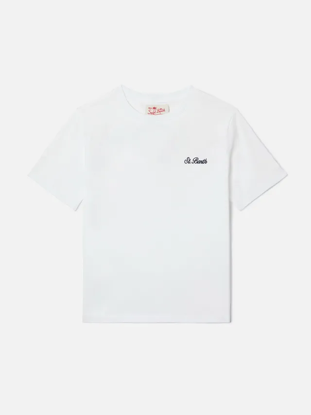 mc2-saint-barth-t-shirt-dover-jr-bambino-cotone-bianco-logo-ricamato image 1