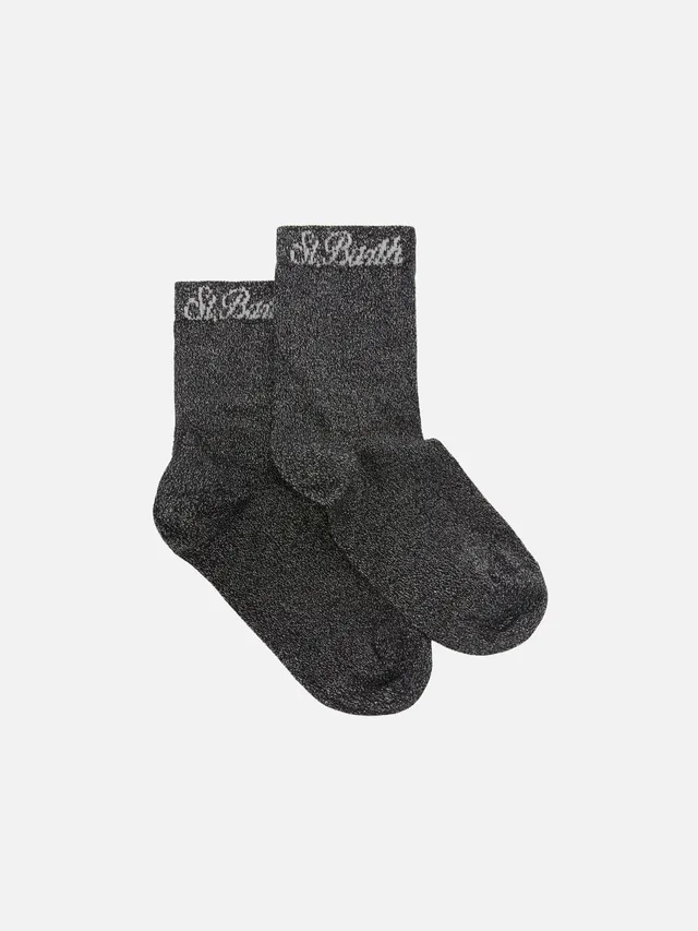 mc2-saint-barth-sox0009-calzini-da-donna-lurex-neri-medio-alti-jacquard image 1