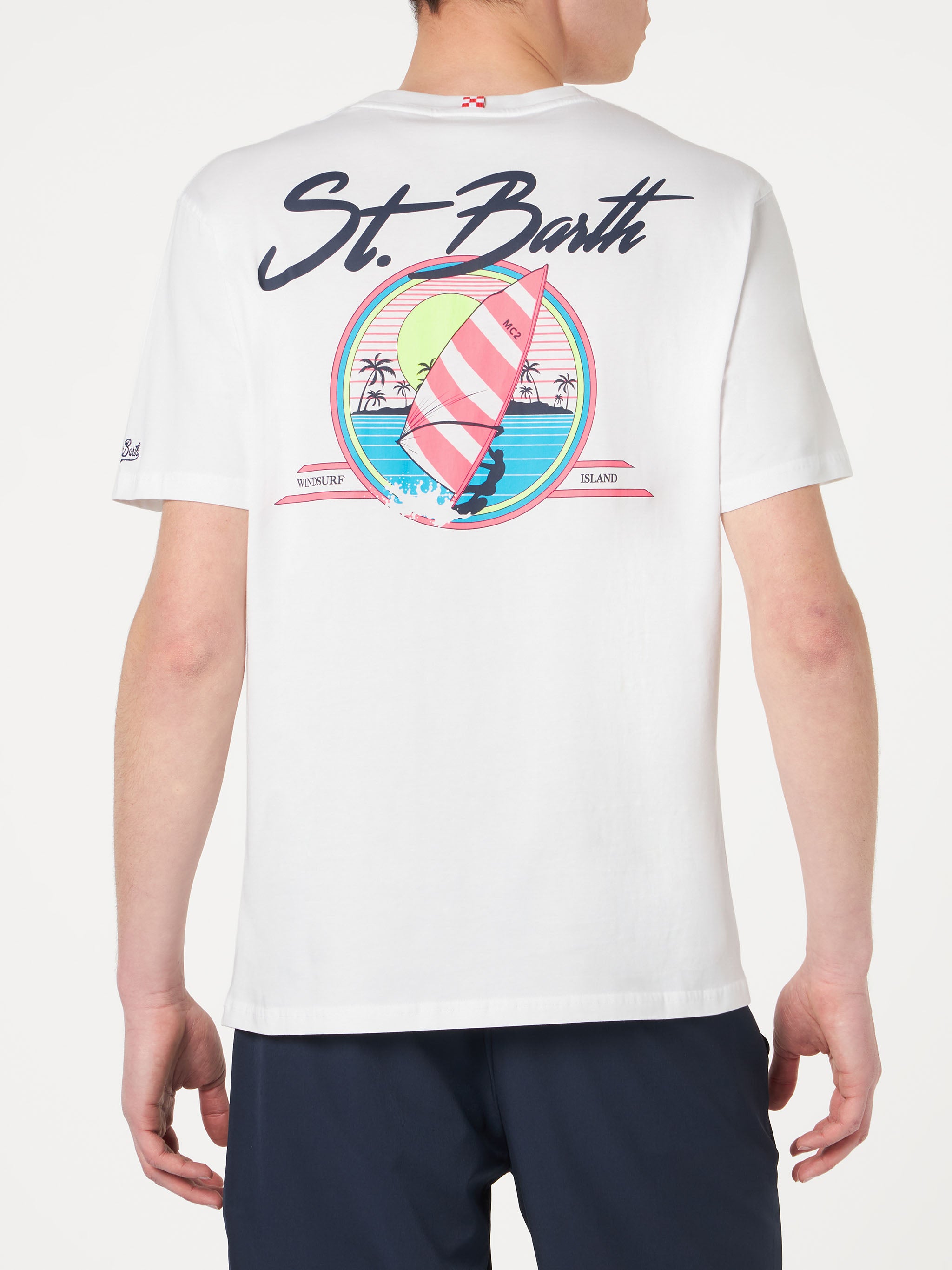 mc2-saint-barth-st-barth-surf-t-shirt-uomo-bianca-in-cotone image 4
