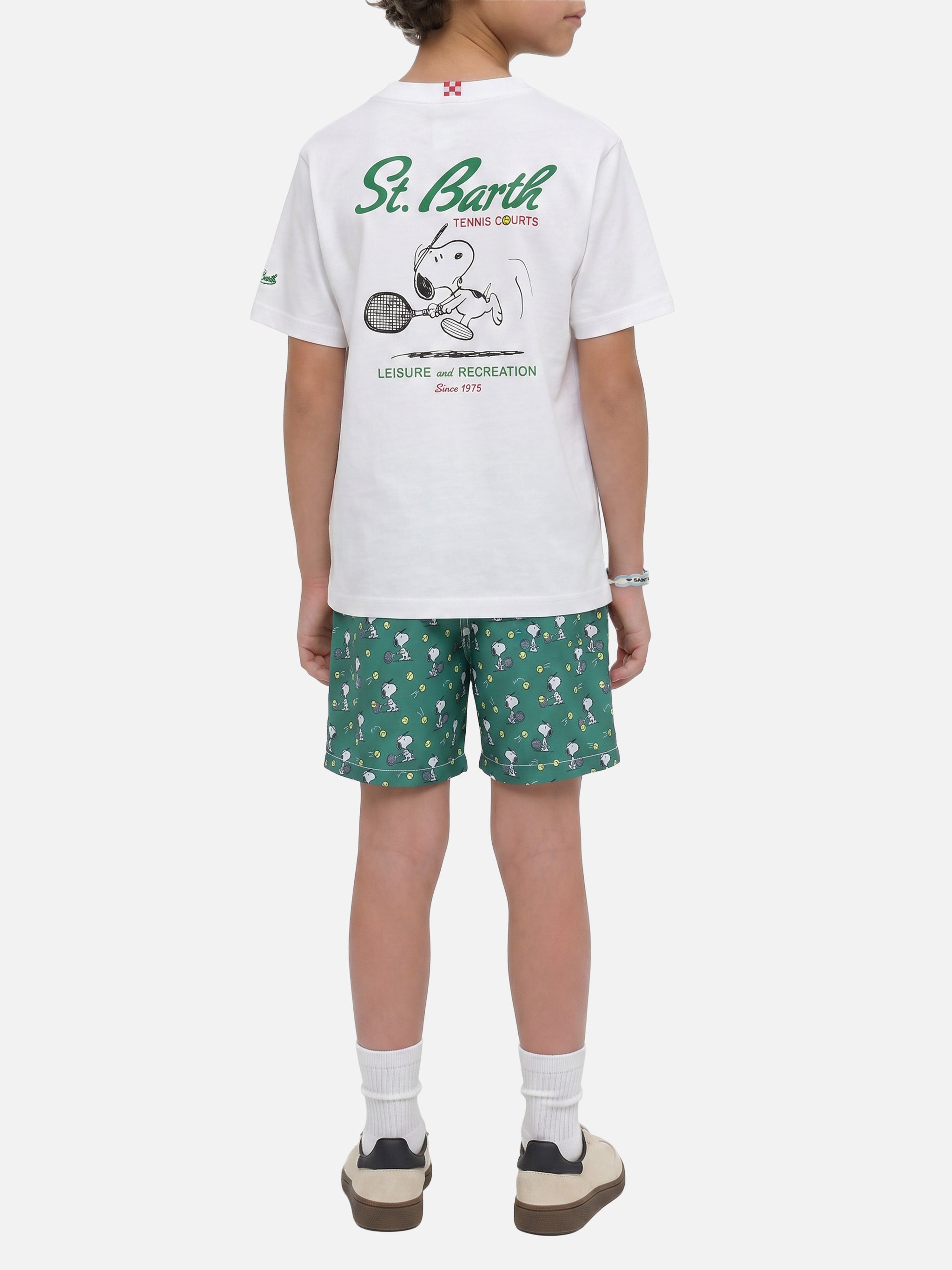 mc2-saint-barth-portland-jr-t-shirt-bambino-bianca-tennis-courts-peanuts-special image 5