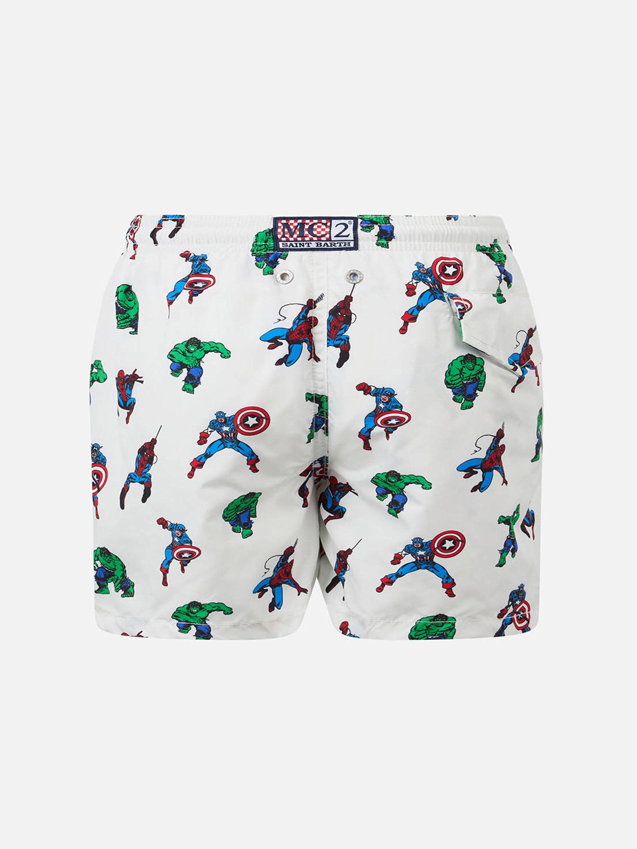 mc2-saint-barth-costume-boxer-bambino-jean-lighting-bianco-marvel-supereroi-ediz image 2