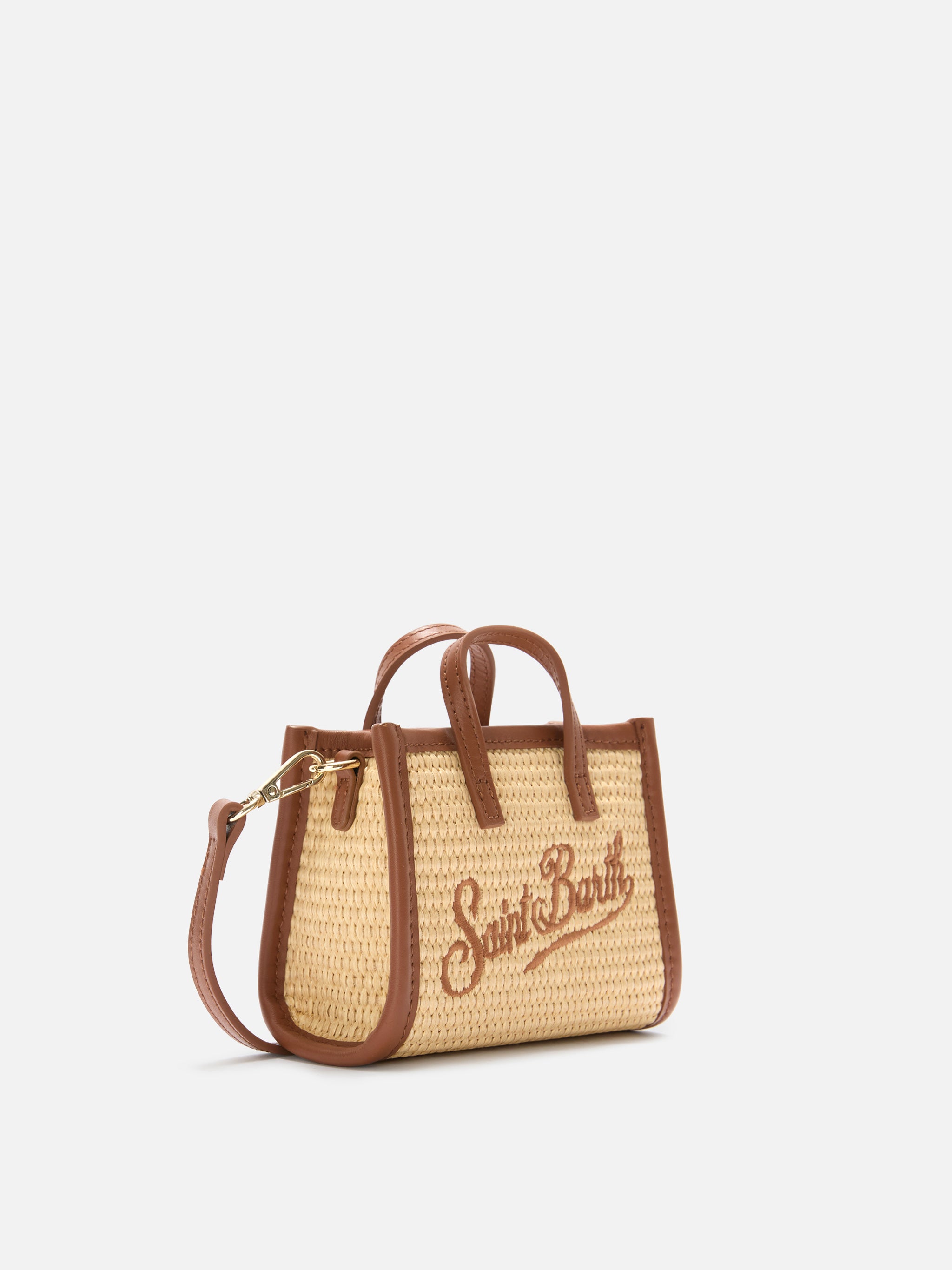 mc2-saint-barth-borsa-vivian-micro-marrone-effetto-paglia-con-logo-ricamato image 3