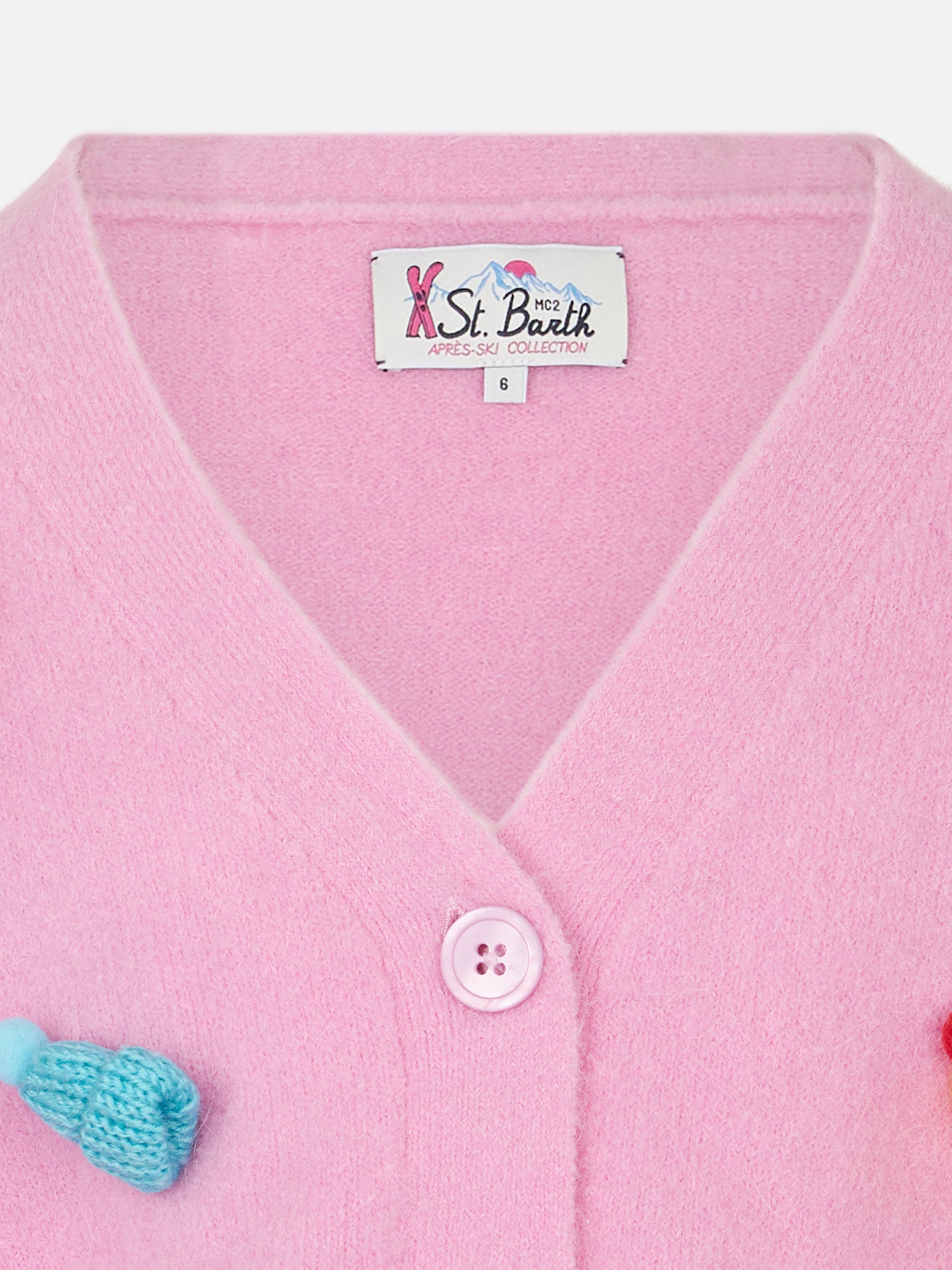 mc2-saint-barth-cardigan-lyza-soft-jr-rosa-cropped-bambina-con-cuori-crochet image 2