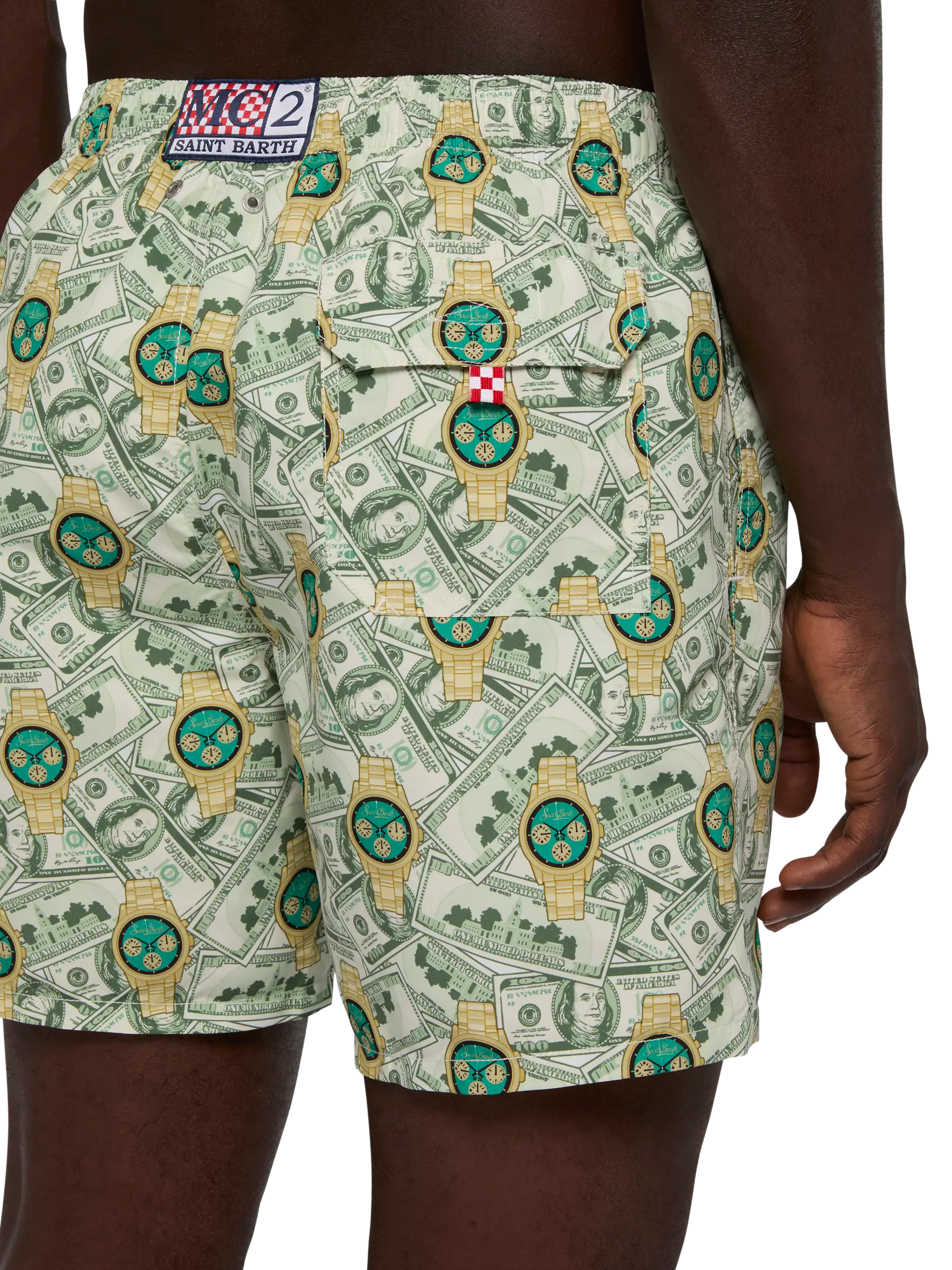 mc2-saint-barth-gustavia-costume-mare-media-lunghezza-bianco-stampa-orologi image 6