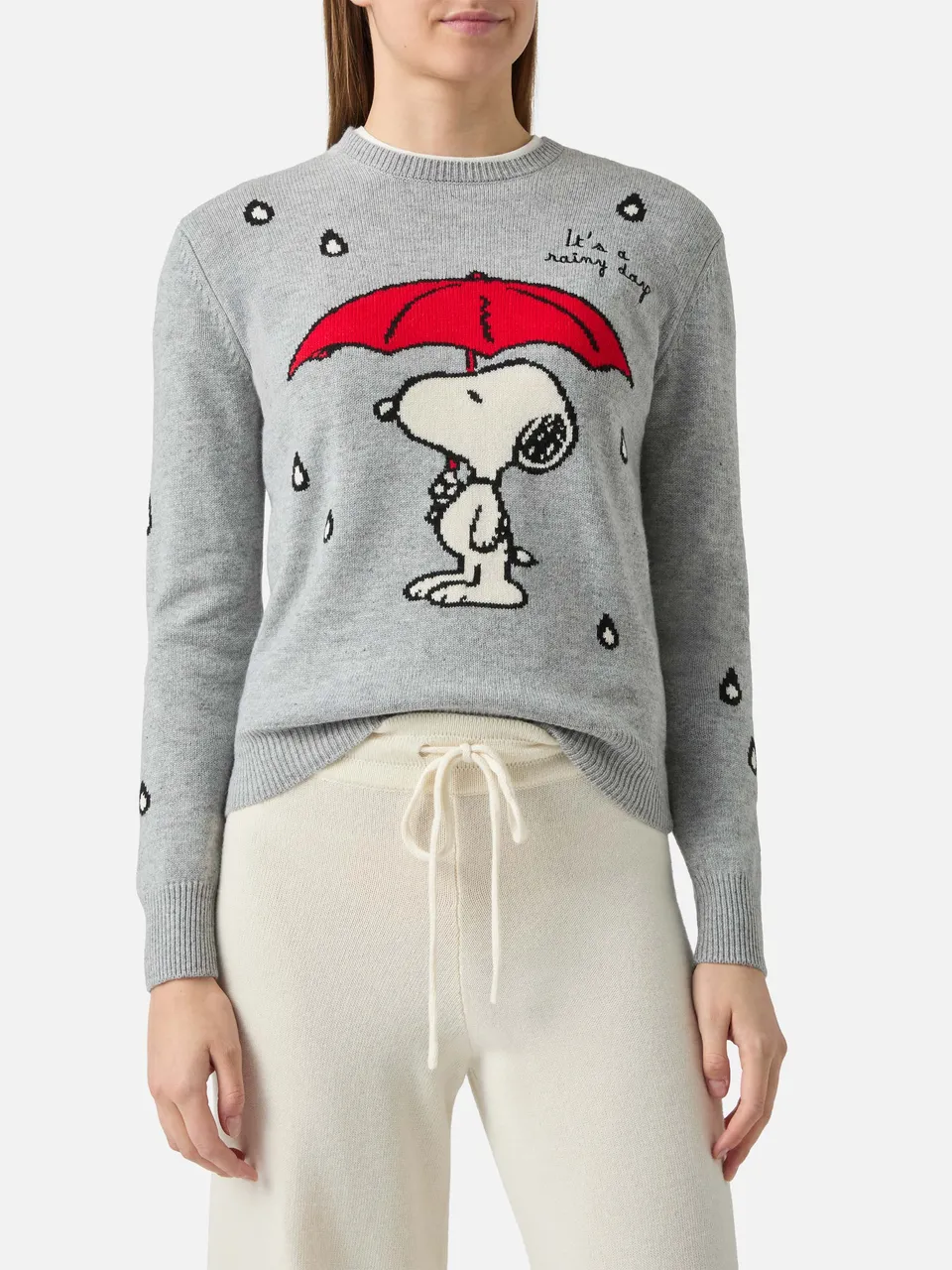 mc2-saint-barth-new-queen-maglione-donna-grigio-snoopy-peanuts-special-edition image 1